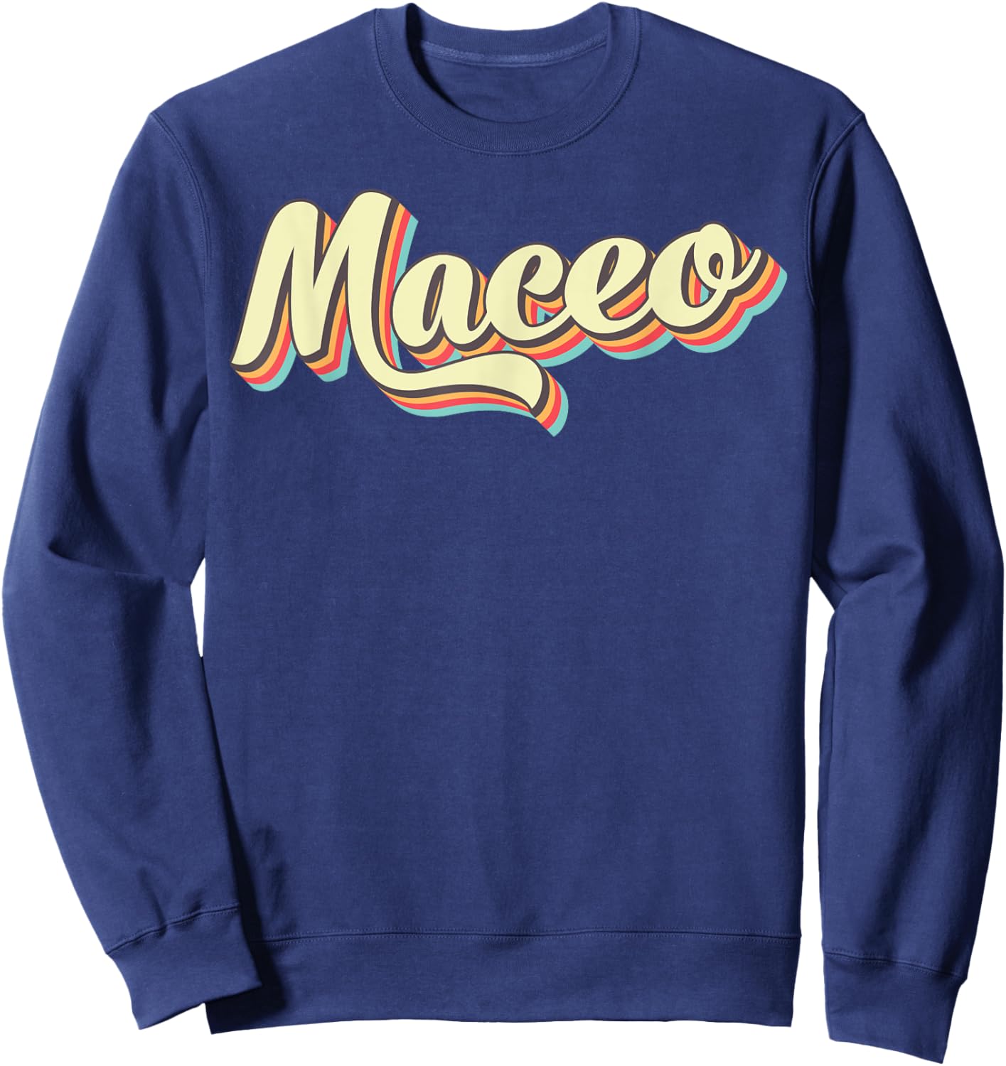 Maceo Retro Art Baseball Font Vintage Sweatshirt - Sweatshirt | Navy