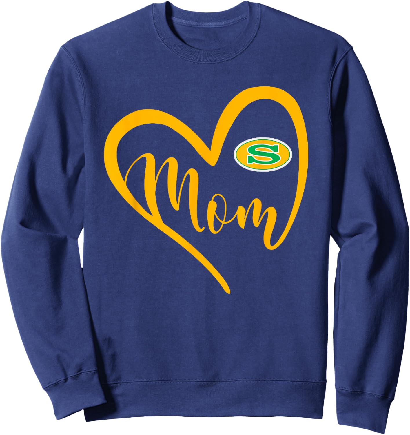Summerville Green Wave Logo Heart Mom HS Sweatshirt - Sweatshirt | Navy