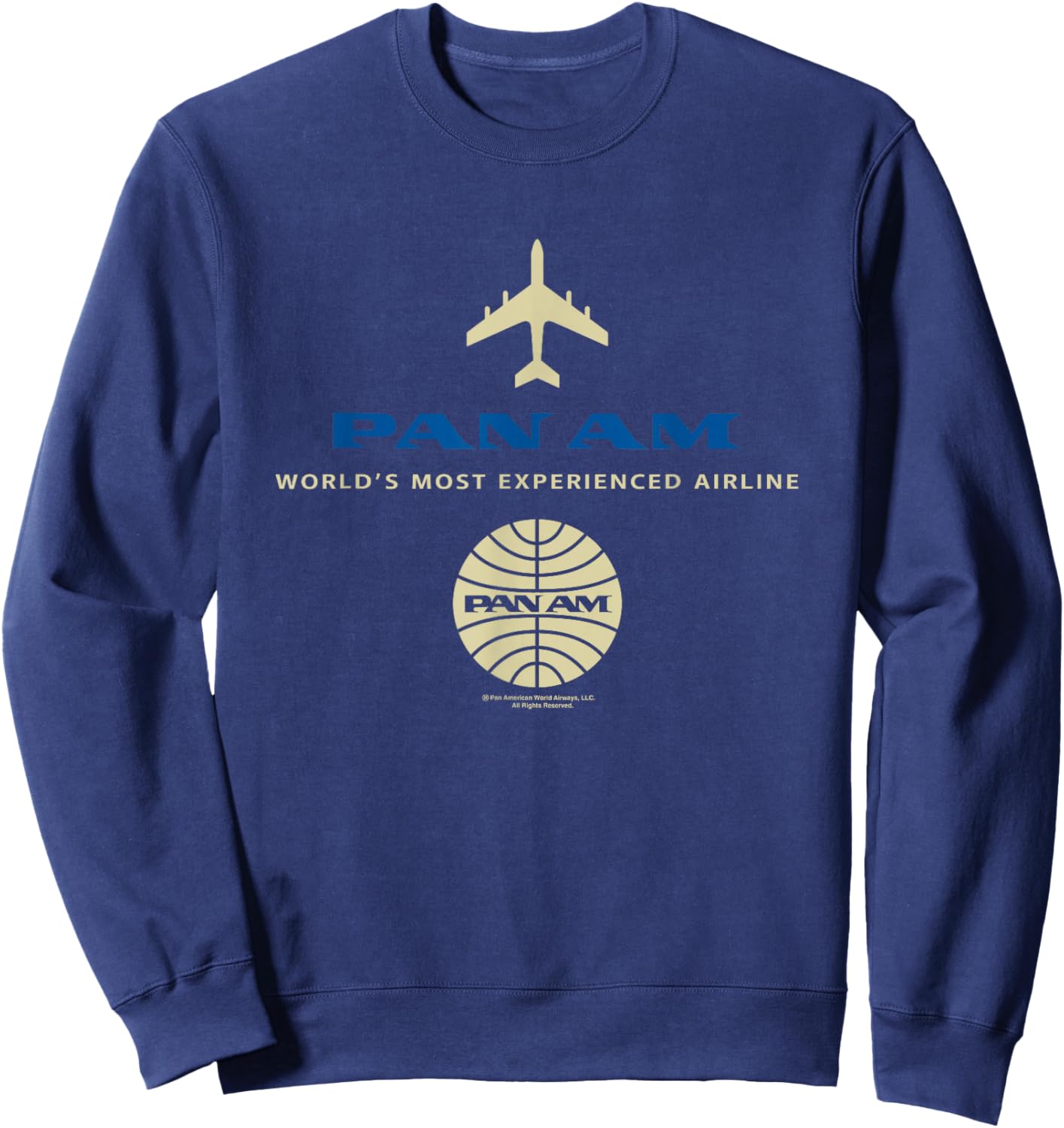 Pan Am Blue Gold Retro Logo Sweatshirt - Sweatshirt | Navy