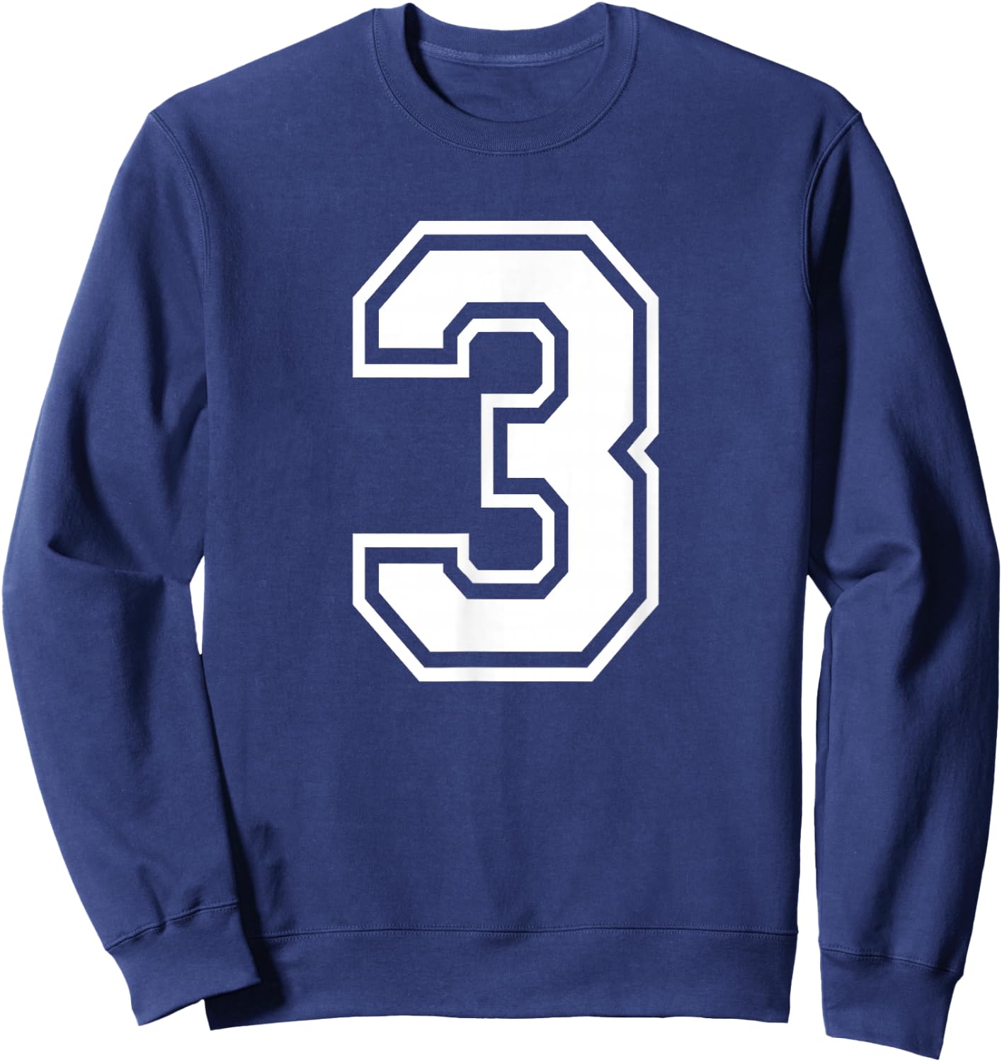 Number 3 Birthday Sports Player Team Numbered Jersey Sweatshirt - Sweatshirt | Navy
