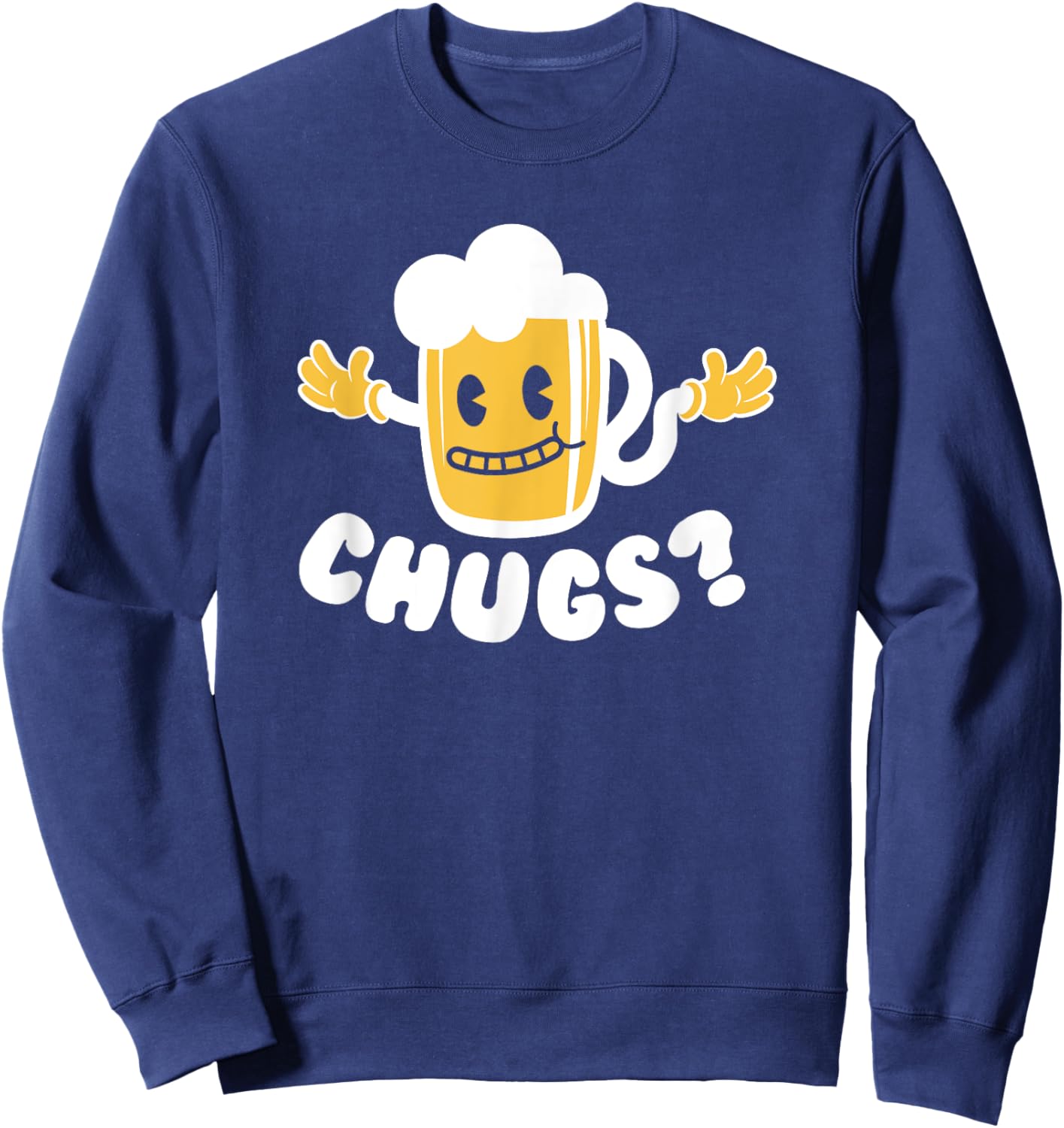 Chugs Cartoon Beer Hugs Funny Drinking Beer Lover Sweatshirt - Sweatshirt | Navy