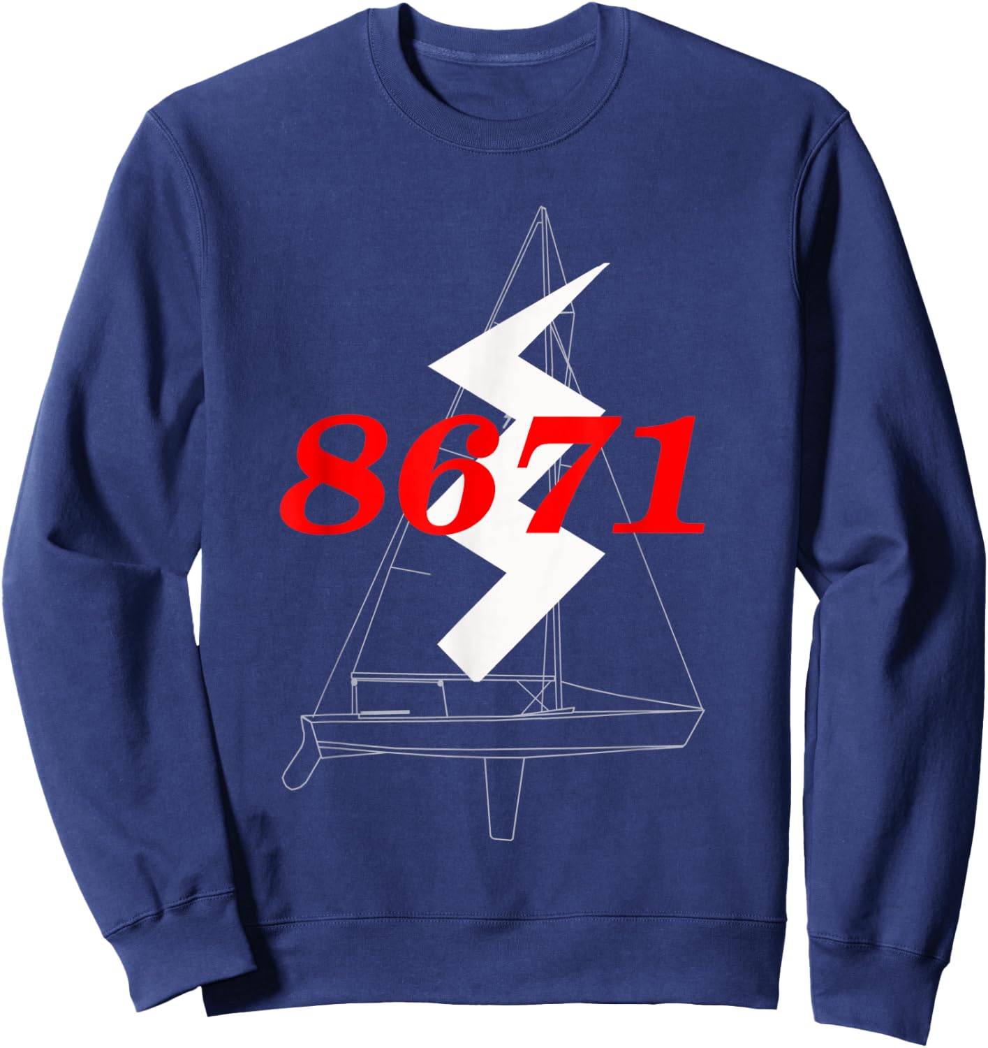 Classic Woody Lightning Sailboat #8671 Sweatshirt - Sweatshirt | Navy