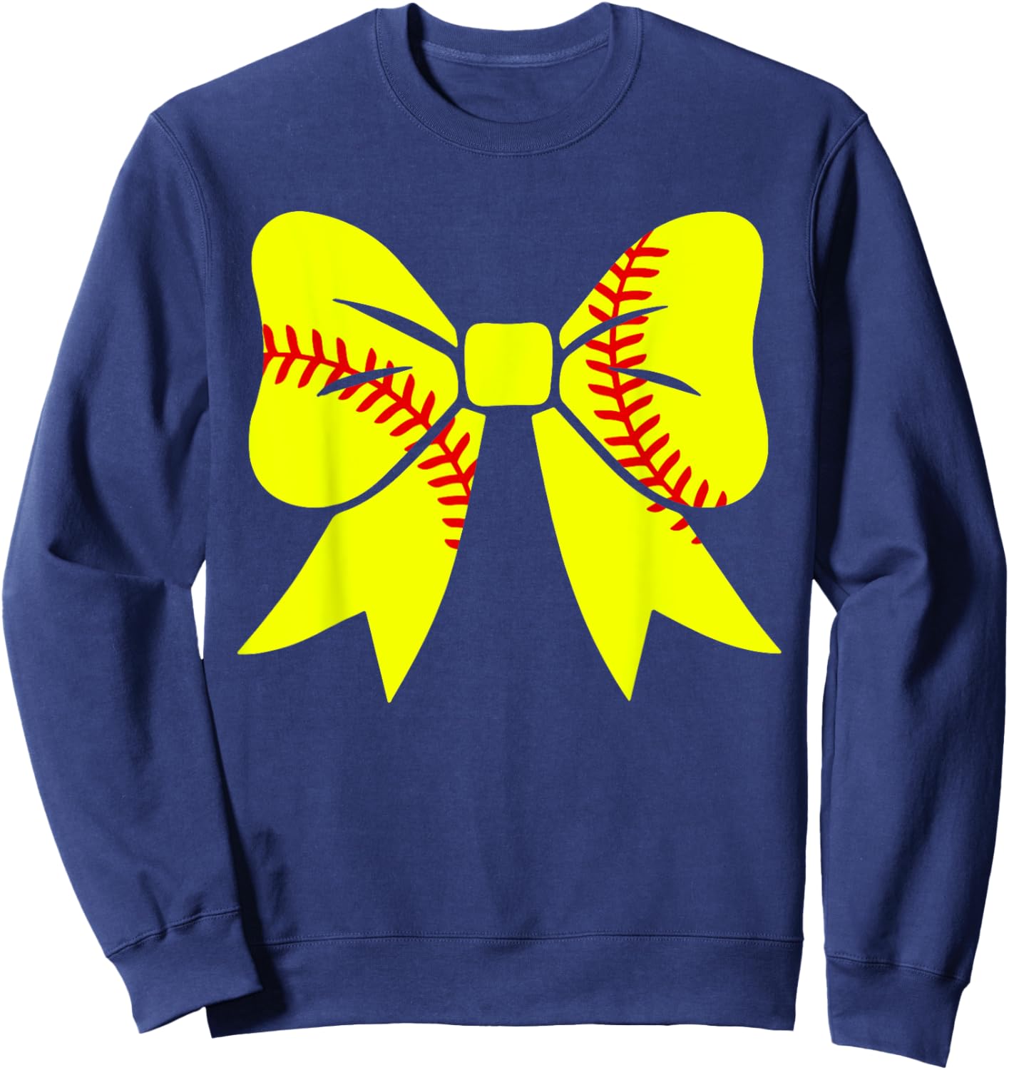 Softball Coquette Aesthetic Bow Sport Season Mother's Day Sweatshirt - Sweatshirt | Navy