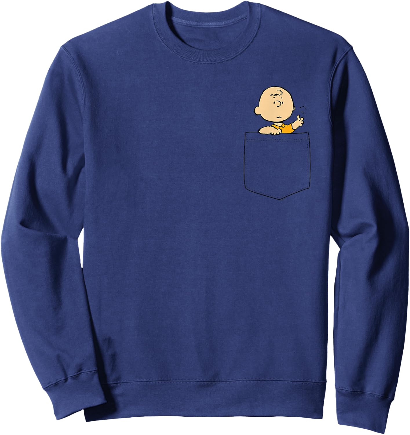 Peanuts Charlie Faux Pocket Small Sweatshirt - Sweatshirt | Navy