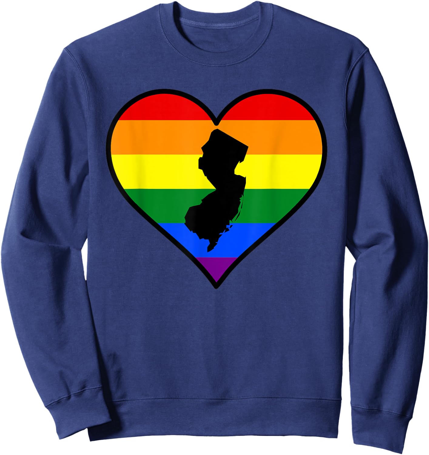New Jersey Gay Pride Heart Sweatshirt - Sweatshirt | Navy