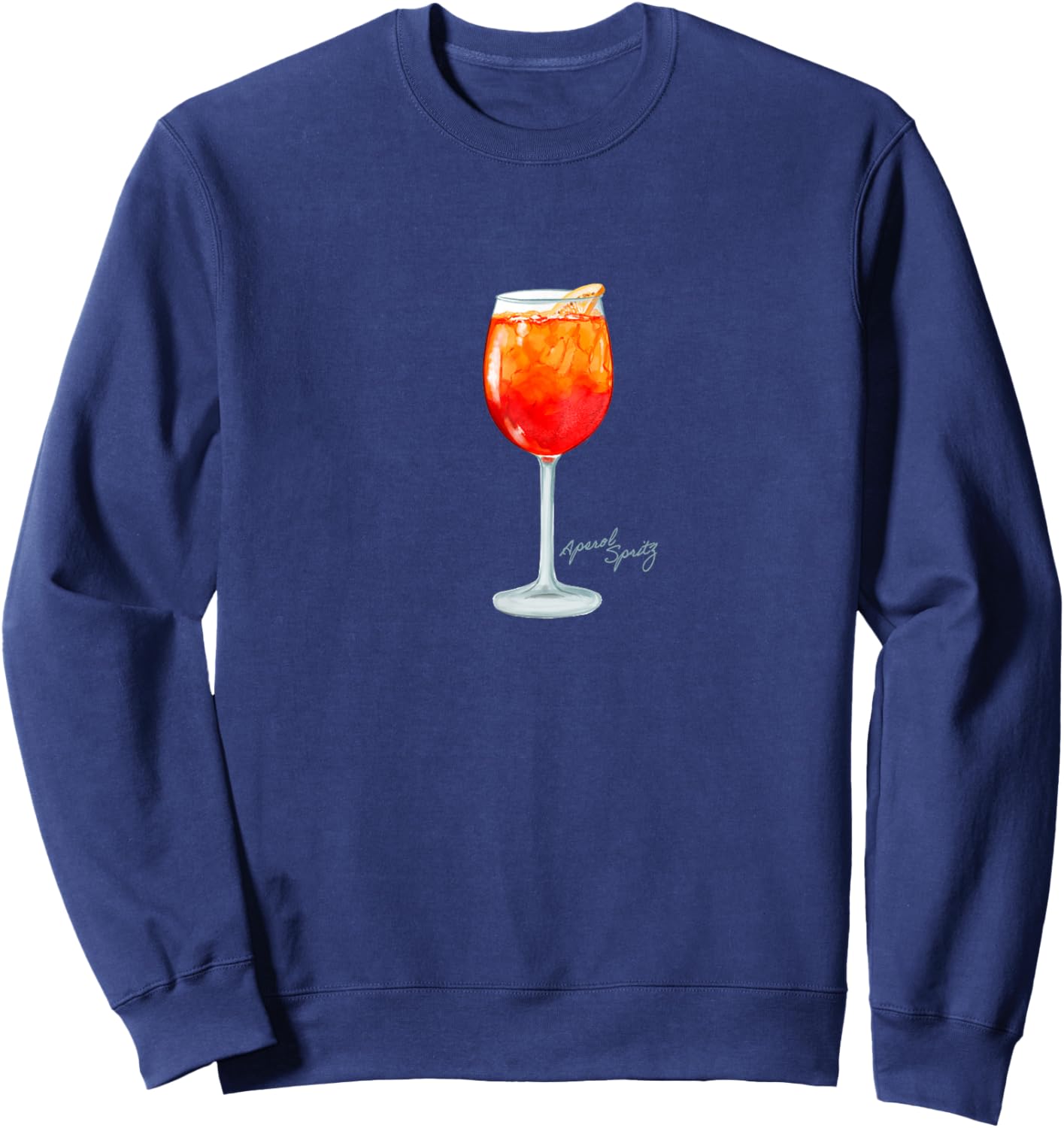 Aperol Spritz Italian Cocktail Elegant Portrait Vintage Sweatshirt - Sweatshirt | Navy