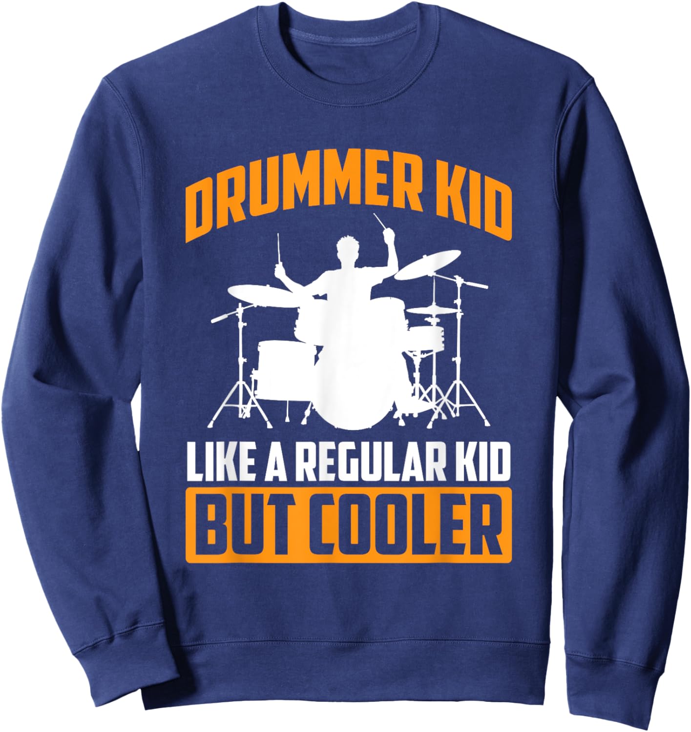 Drummer Kid Drumming Percussionist Drums Kids Boys Retro Sweatshirt - Sweatshirt | Navy