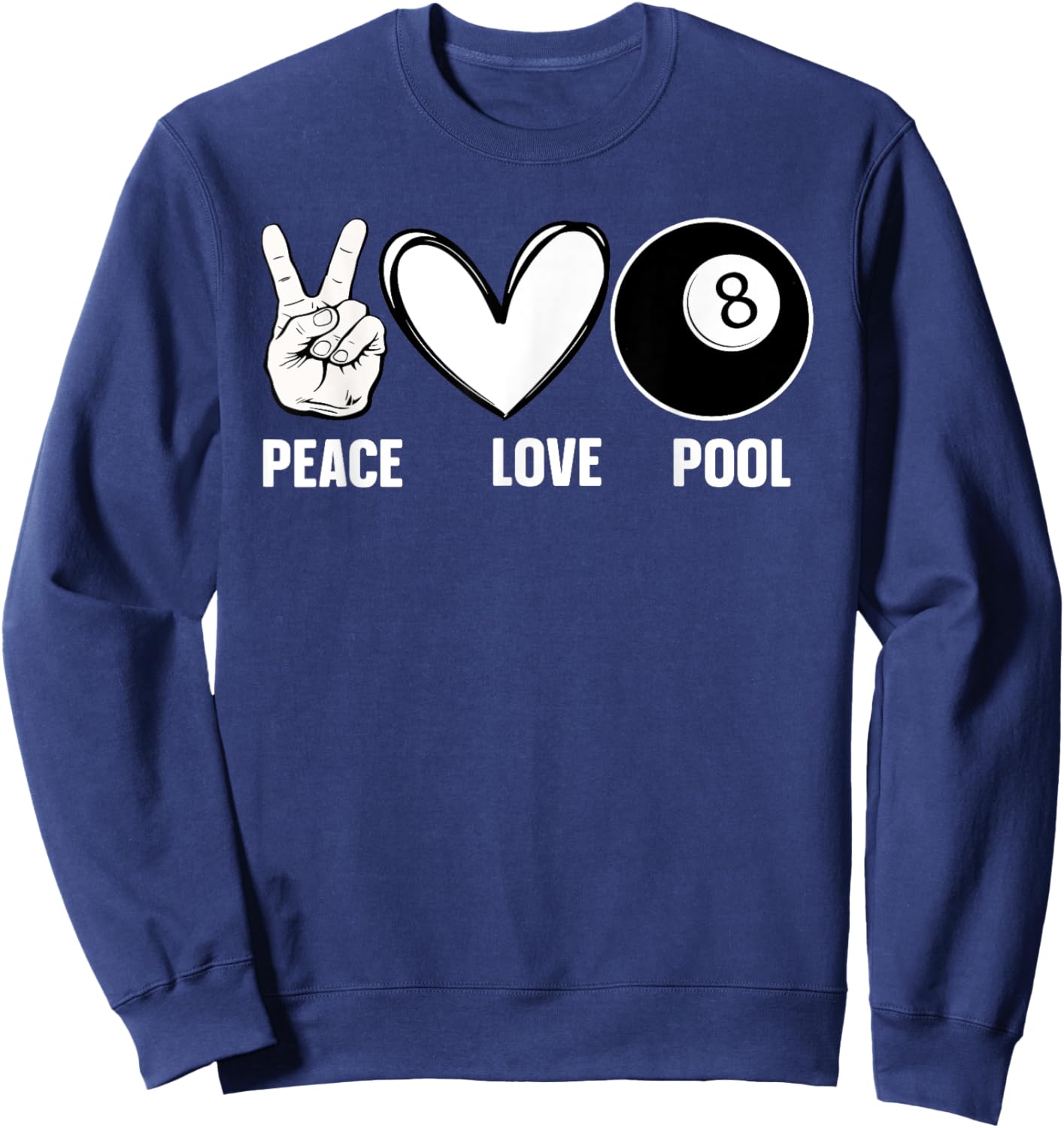 Cool 8 Ball Pool Lover Design Women Billiard Player Sweatshirt - Sweatshirt | Navy