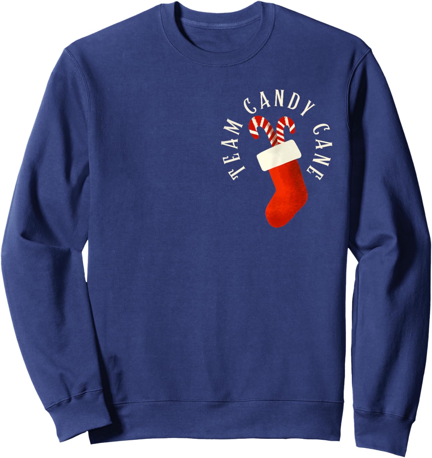 Team Candy Cane Xmas Matching Family Candy Cane Crew Pajamas Sweatshirt - Sweatshirt | Navy