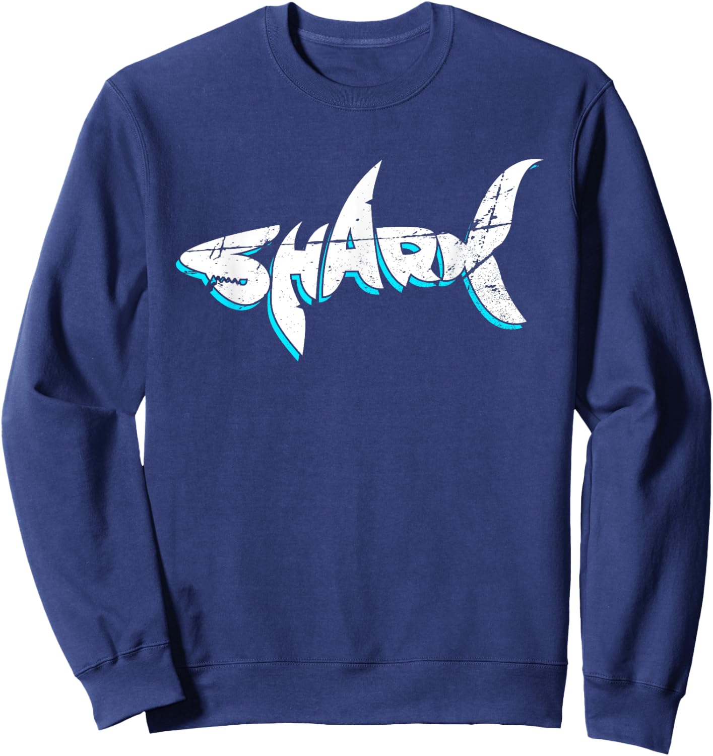Week Of The Shark Distressed Retro Vintage Love Sharks Gift Sweatshirt - Sweatshirt | Navy