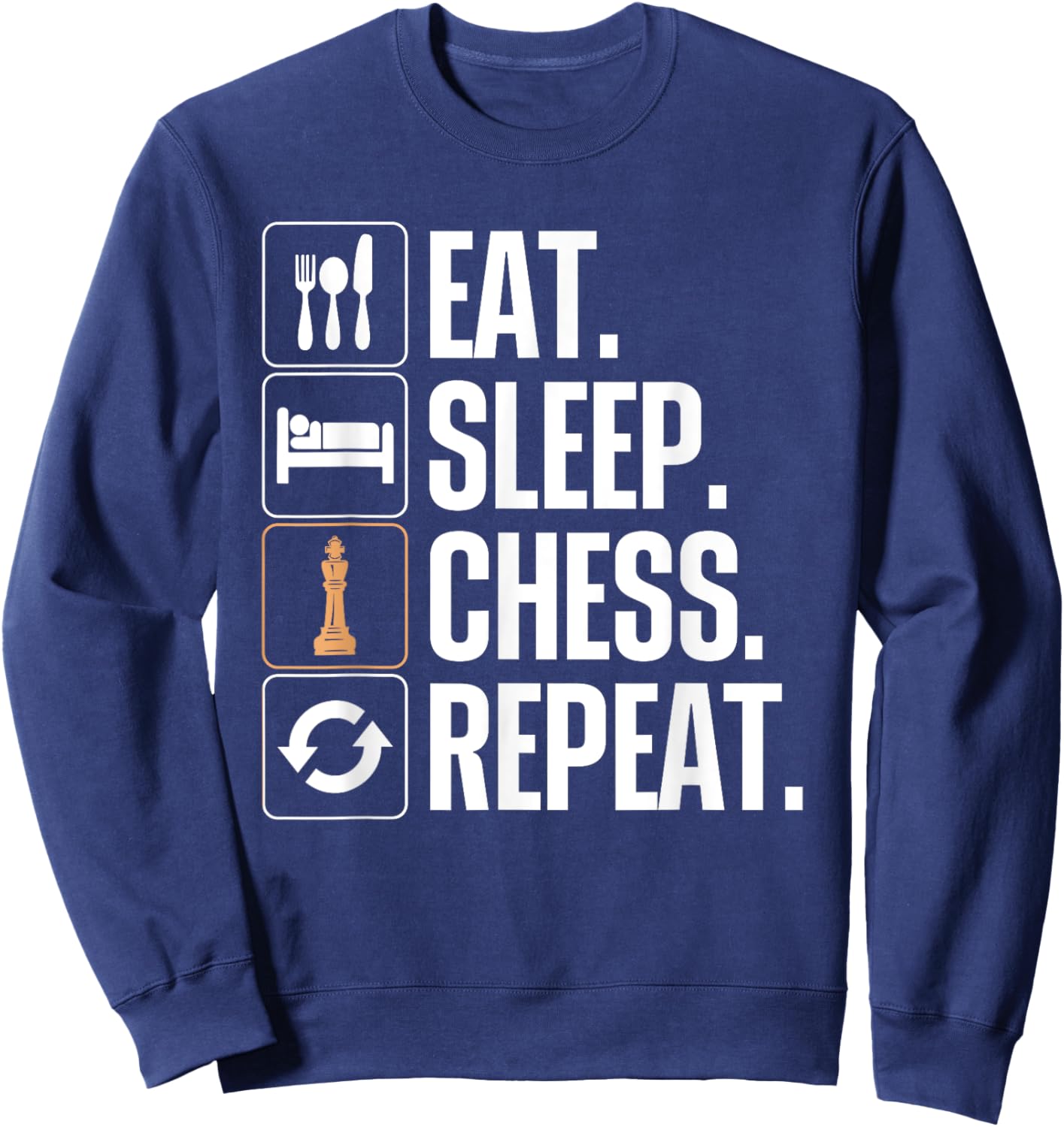 Cute Chess Player Art Boys Kids Chess Lover Novelty Sweatshirt - Sweatshirt | Navy
