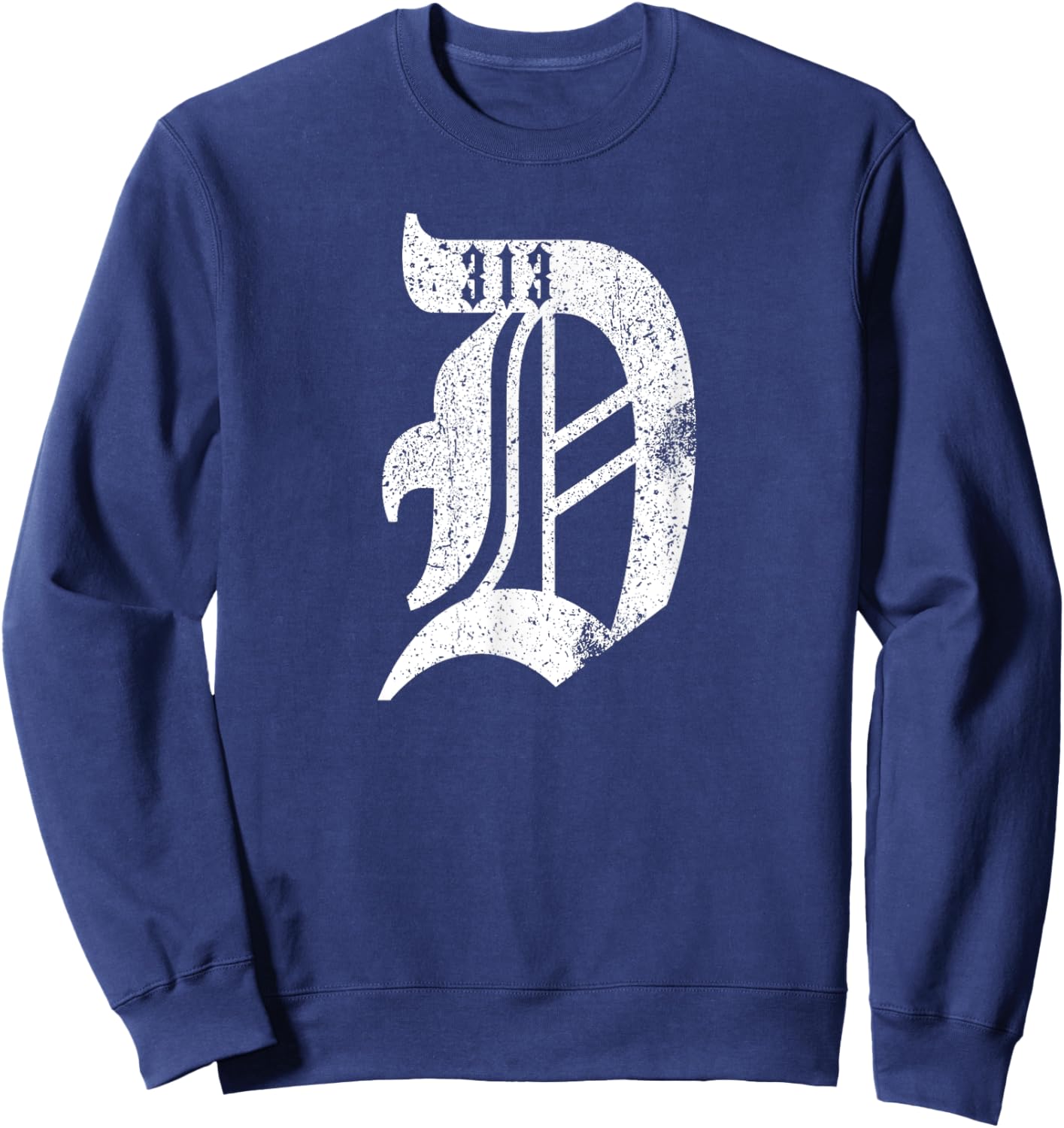 Detroit D Shirt | Detroit 313 Shirt | Detroit Michigan Sweatshirt - Sweatshirt | Navy