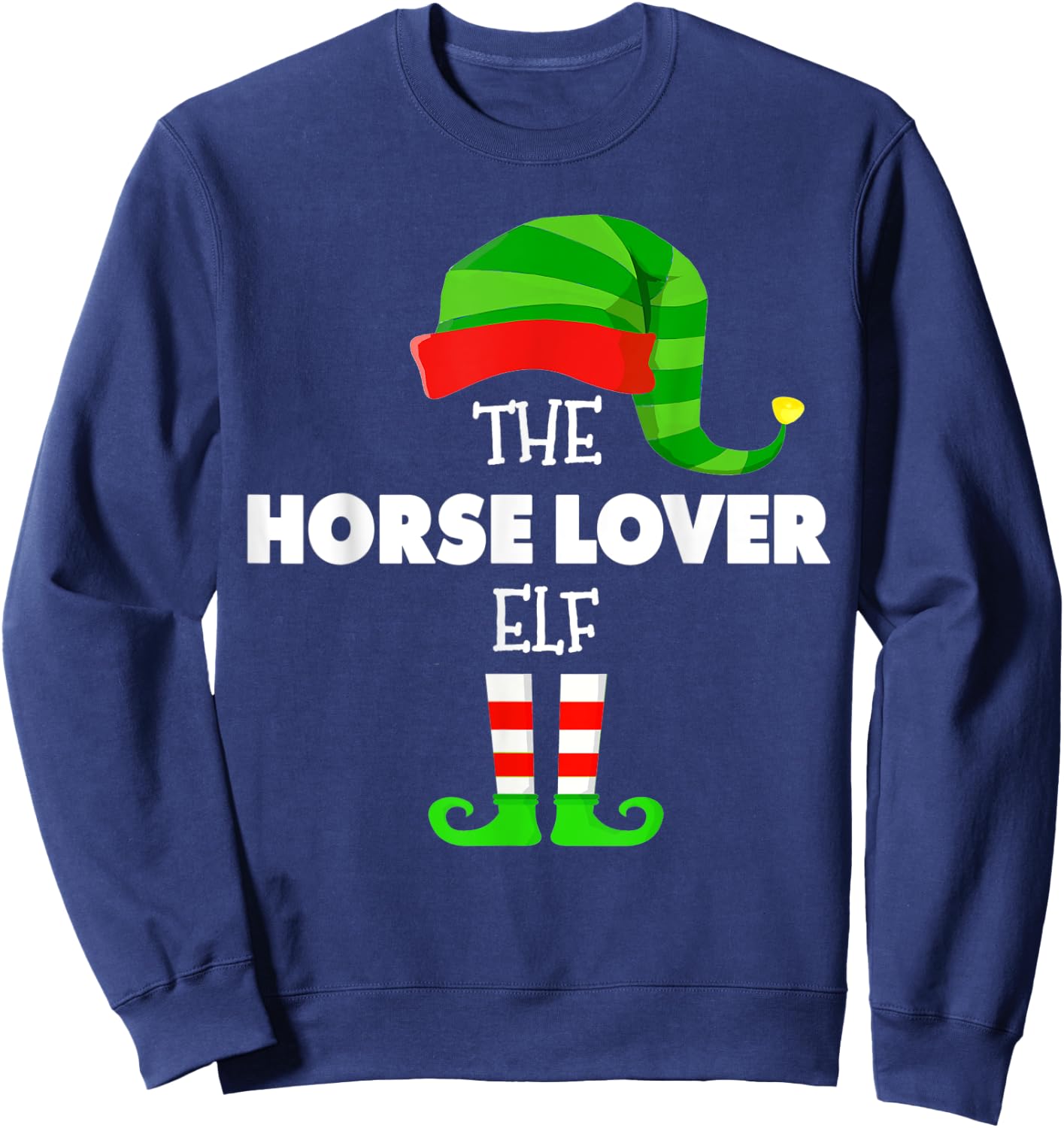 The HORSE LOVER ELF Group Matching Family Christmas PJS Sweatshirt - Sweatshirt | Navy