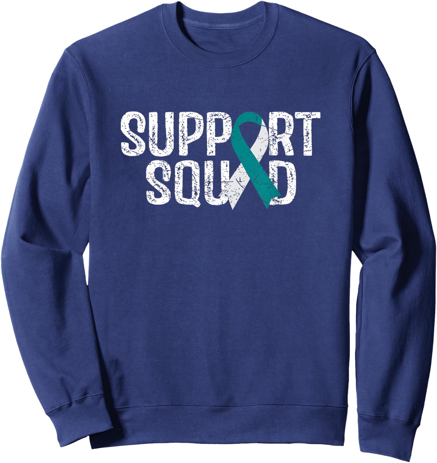Support Squad Cervical Cancer Awareness Sweatshirt - Sweatshirt | Navy
