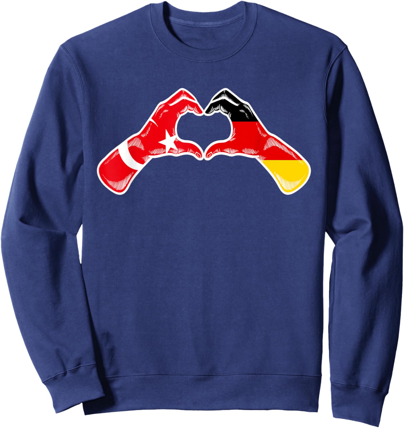 Türkei Deutschland Flagge - Türkisch Deutsches Herz Sweatshirt - Sweatshirt | Navy