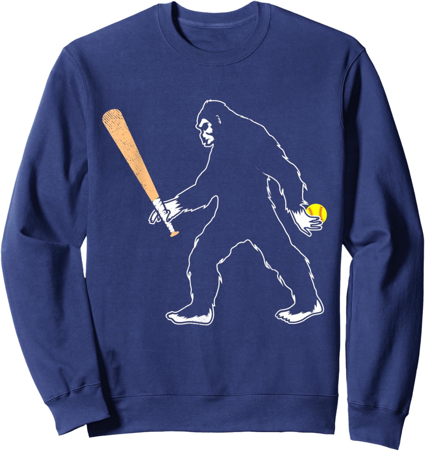 Softball funny bigfoot or sasquatch graphic theme Sweatshirt - Sweatshirt | Navy