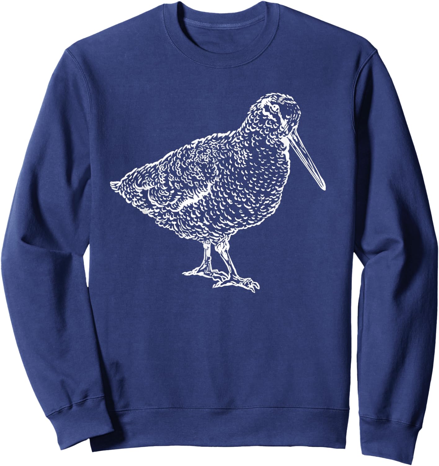 Woodcock Bird Hand-Drawn Wildlife Nature Flying Sweatshirt - Sweatshirt | Navy