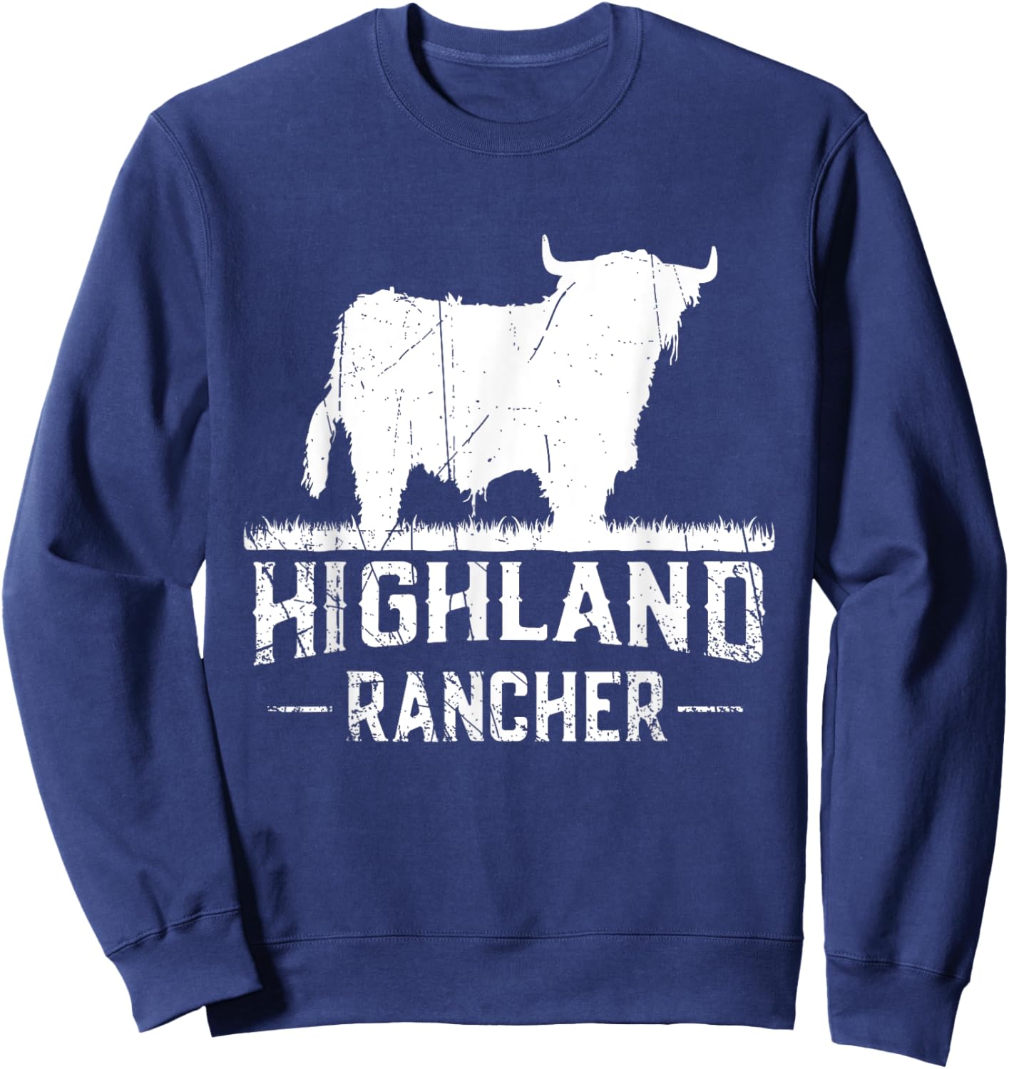Highland Rancher - Scottish Highland Cow For Cattle Farmer Sweatshirt - Sweatshirt | Navy