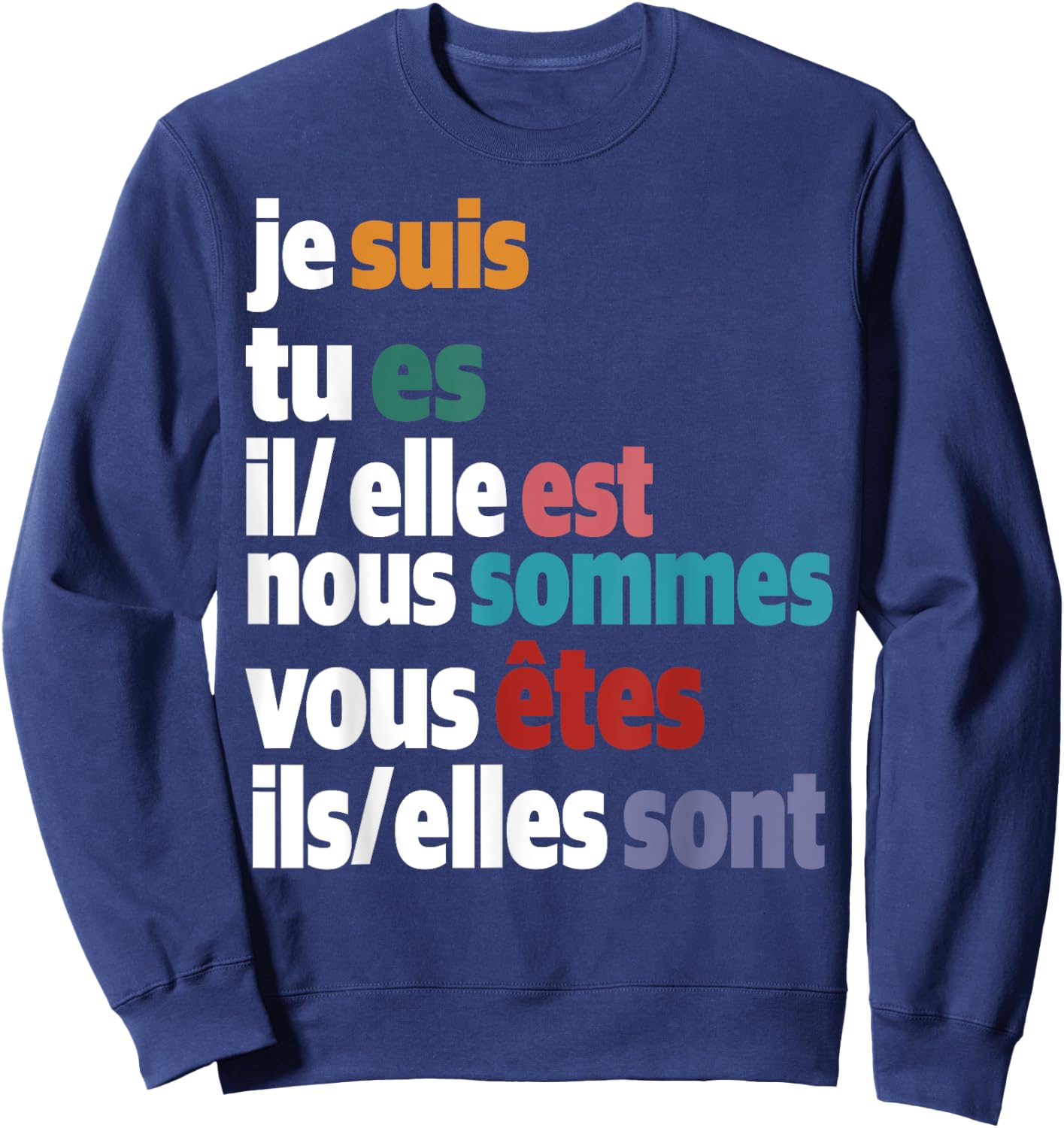 Jesuis Tu Es Il Elle Est Nous Sommes Vous Etes Ils Elles Son Sweatshirt - Sweatshirt | Navy