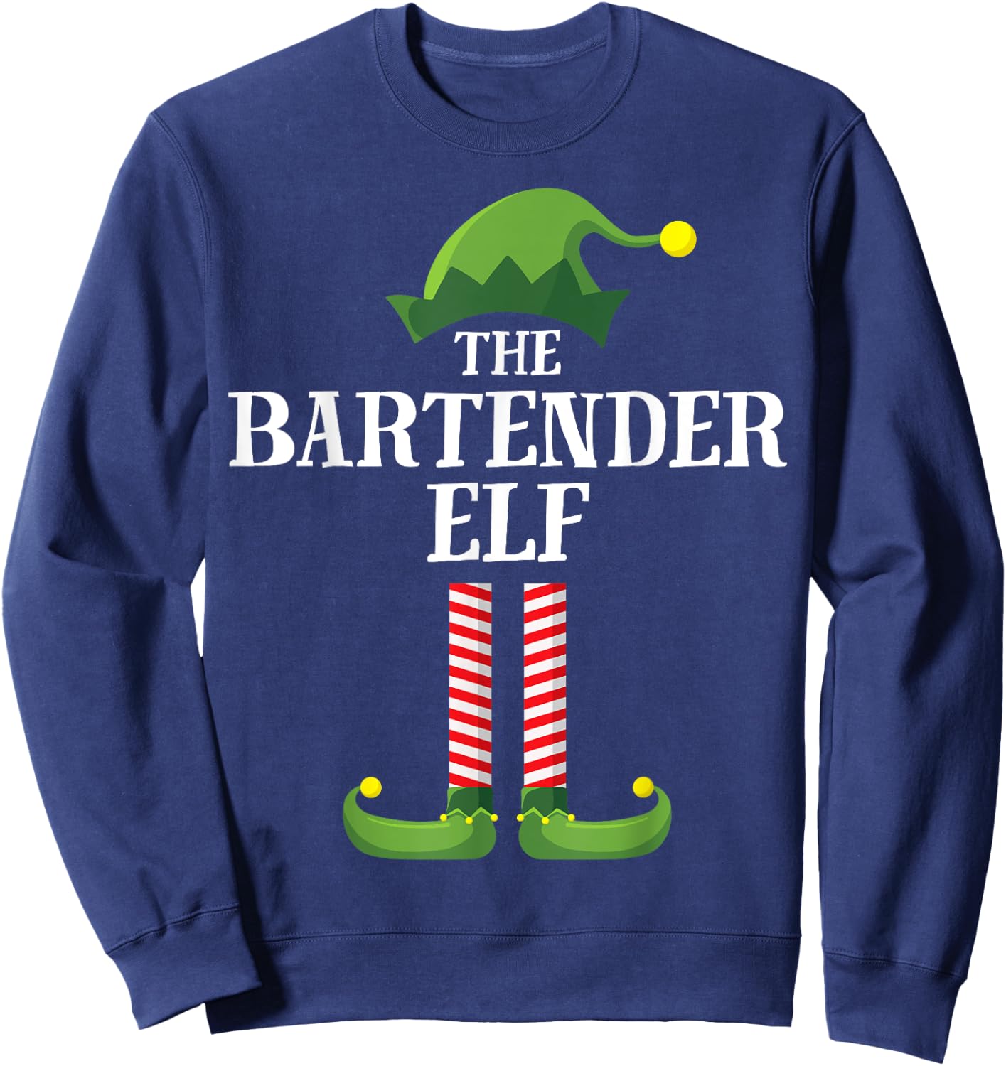 Bartender Elf Matching Family Group Christmas Party Pyjamas Sweatshirt - Sweatshirt | Navy