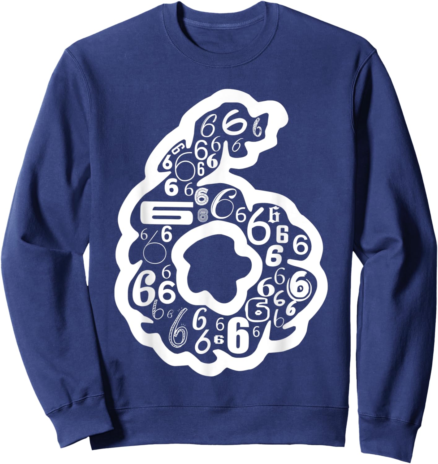 Number #6 | Team Sports Birthday 6 Year Old Sweatshirt - Sweatshirt | Navy