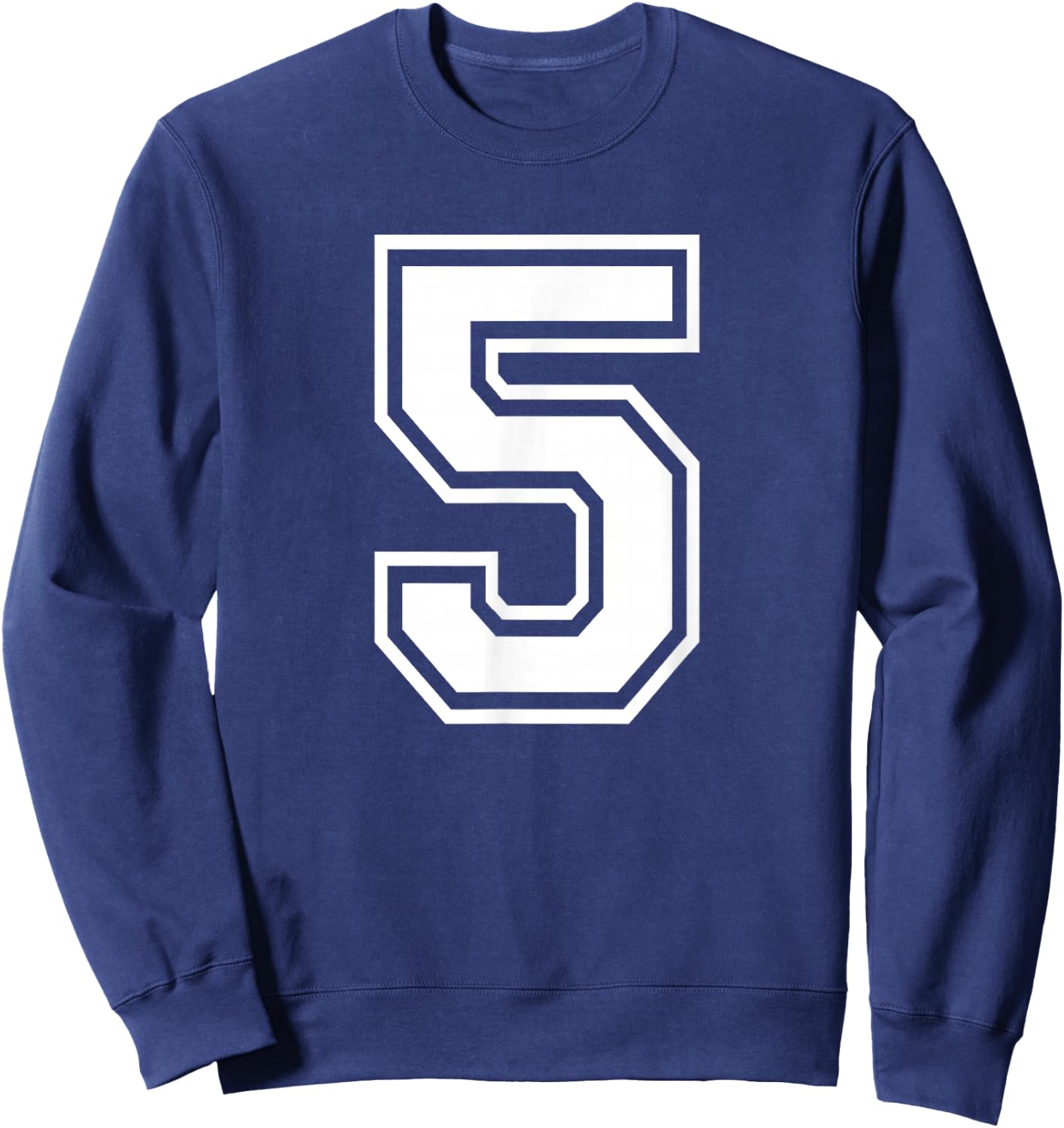 Number 5 Birthday Gift Sports Player Team Numbered Jersey Sweatshirt - Sweatshirt | Navy