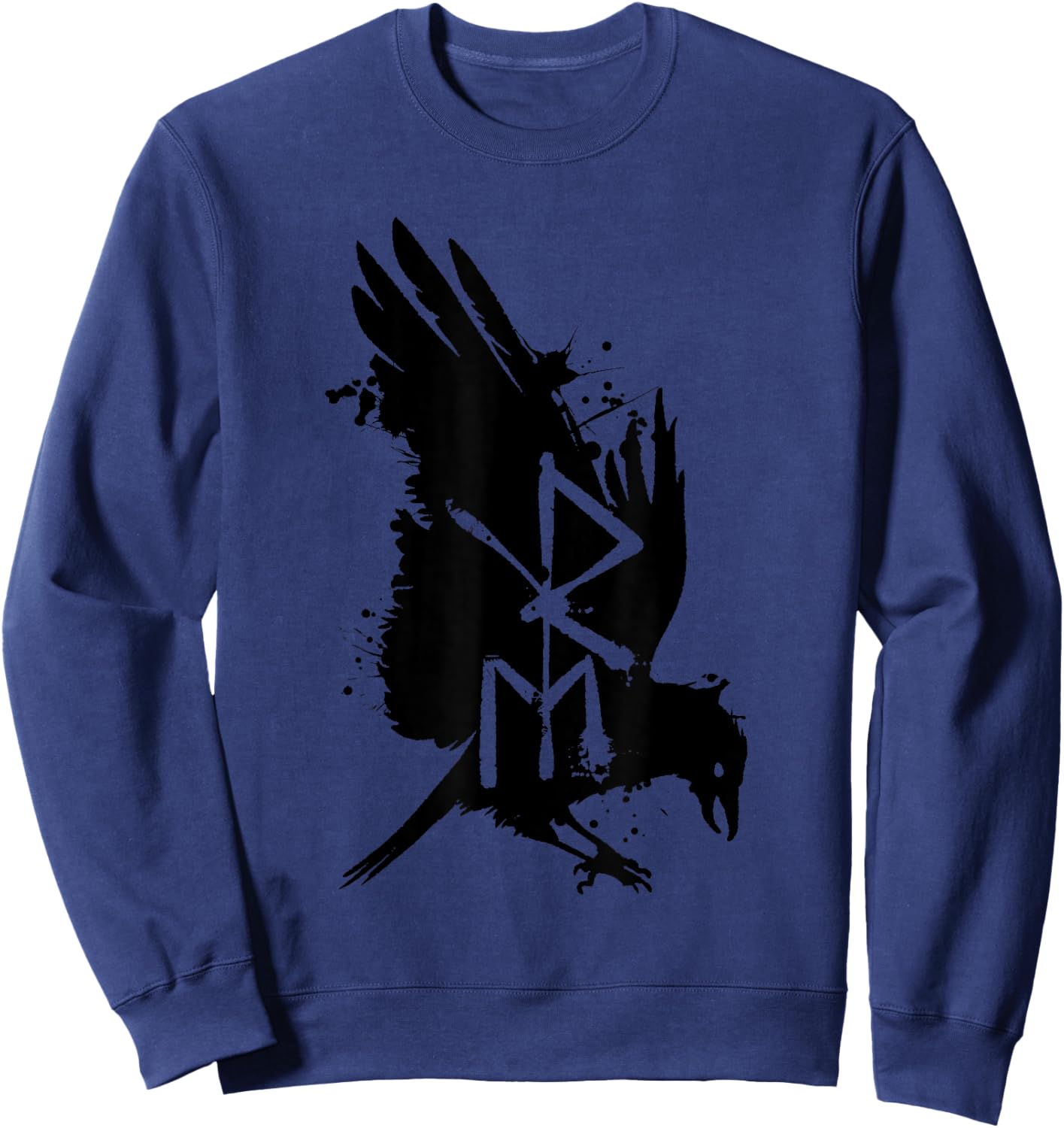 Crow Raven Norse Mythology Viking Vikings lover Sweatshirt - Sweatshirt | Navy