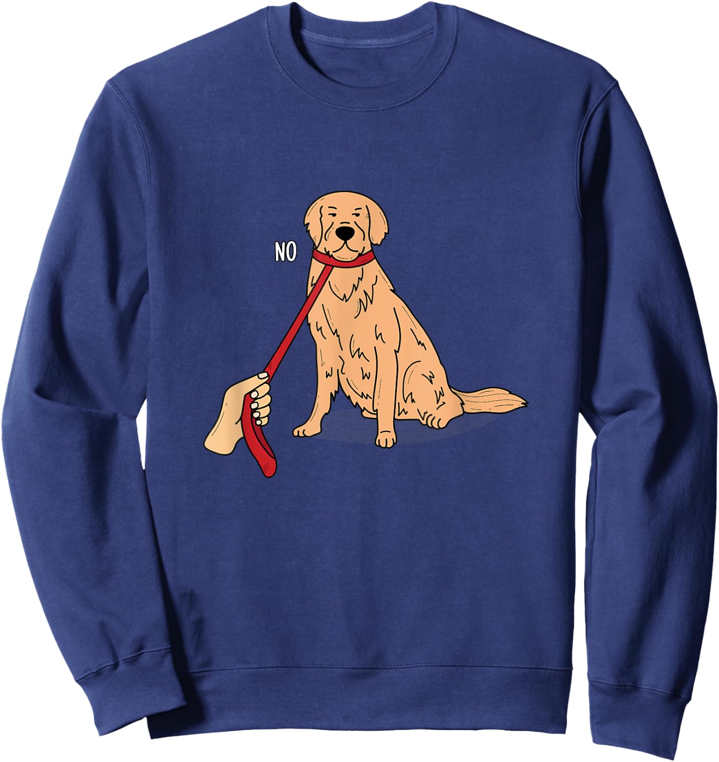 Funny Golden Retriever Cartoon style NO Design Sweatshirt - Sweatshirt | Navy