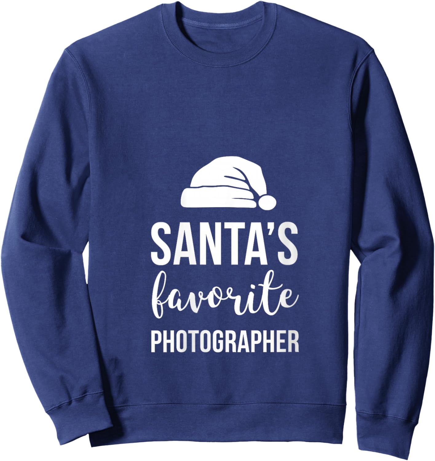 Santa's Favorite Photographer Funny Christmas V-Neck Sweatshirt - Sweatshirt | Navy