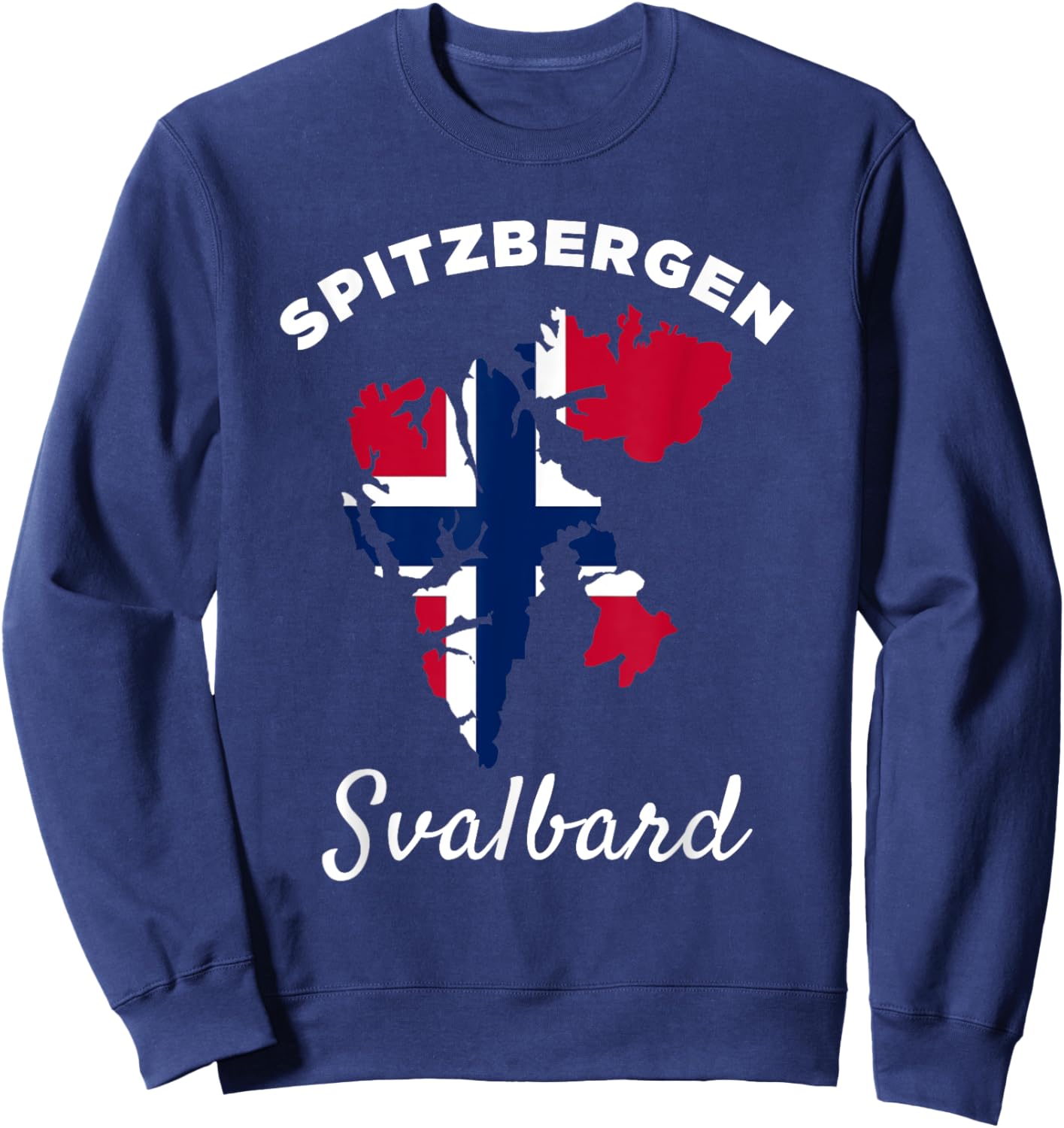 Spitsbergen Norway Flag Men Women Spitzbergen Svalbard Sweatshirt - Sweatshirt | Navy