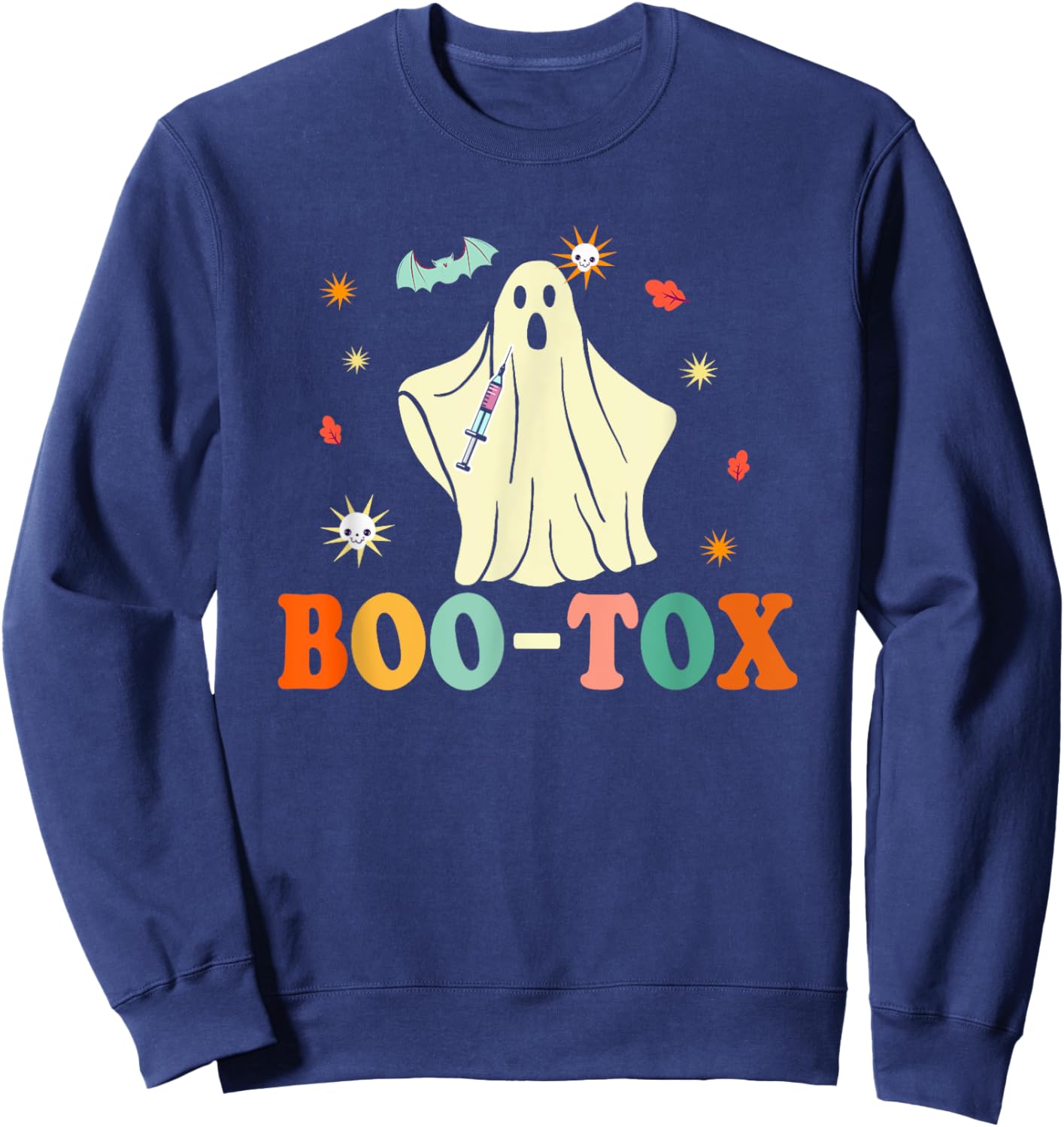 Funny Plastic Surgery Botox Boo-Tox Halloween Sweatshirt - Sweatshirt | Navy