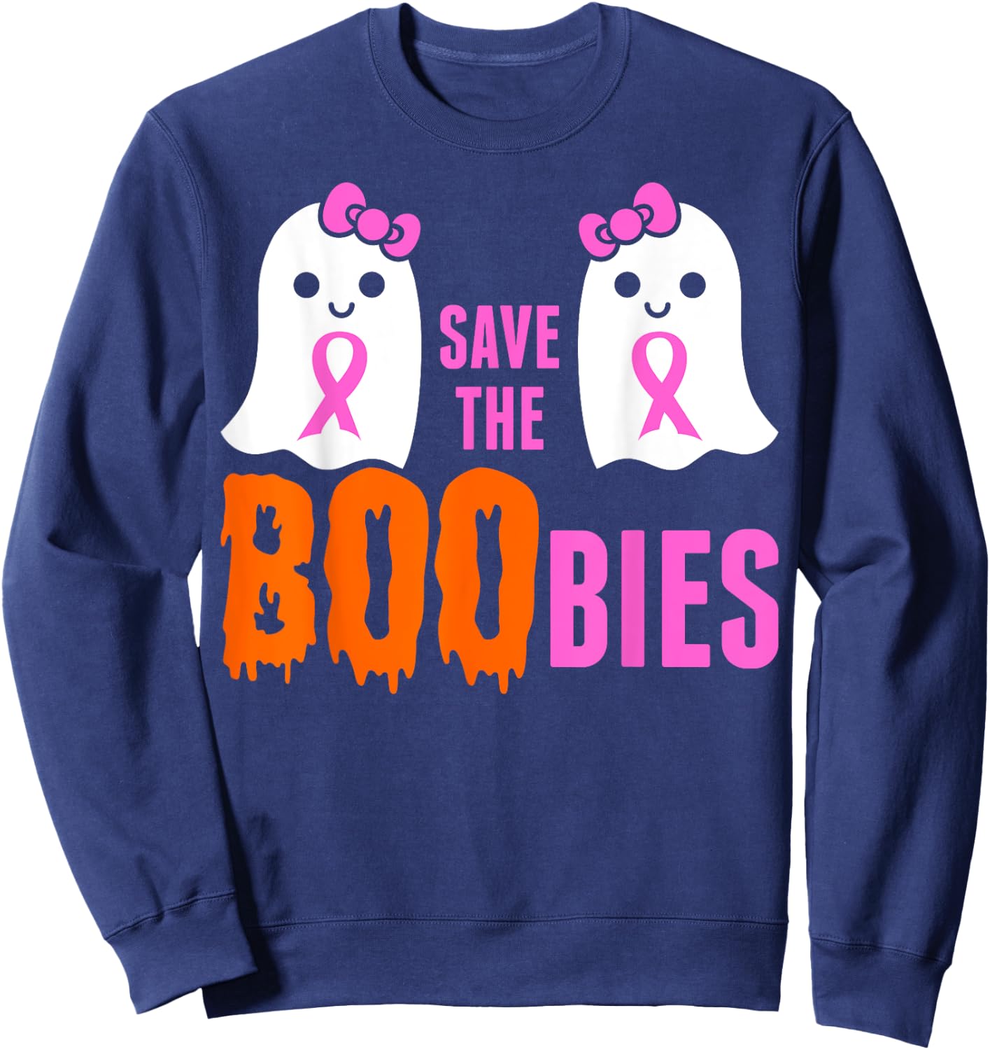 Save The Boobies Halloween Sweatshirt - Sweatshirt | Navy