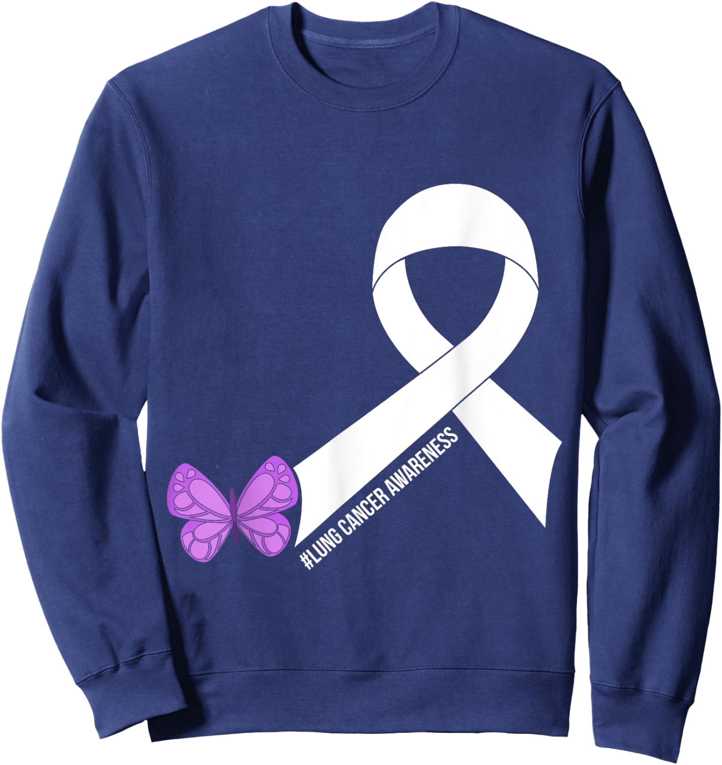 Lung Cancer Awareness Sweatshirt - Sweatshirt | Navy
