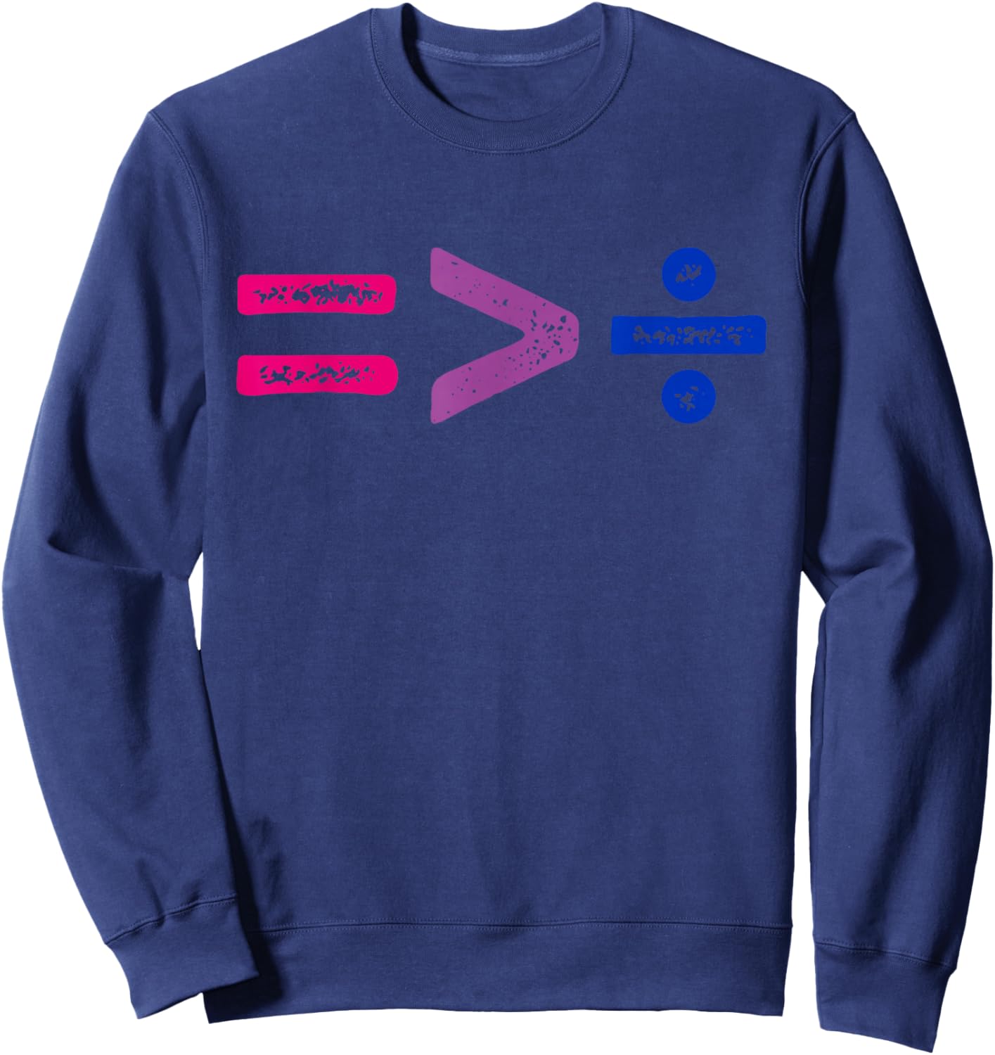 Equality Is Greater Than Division Simple Equation Bisexual Sweatshirt - Sweatshirt | Navy