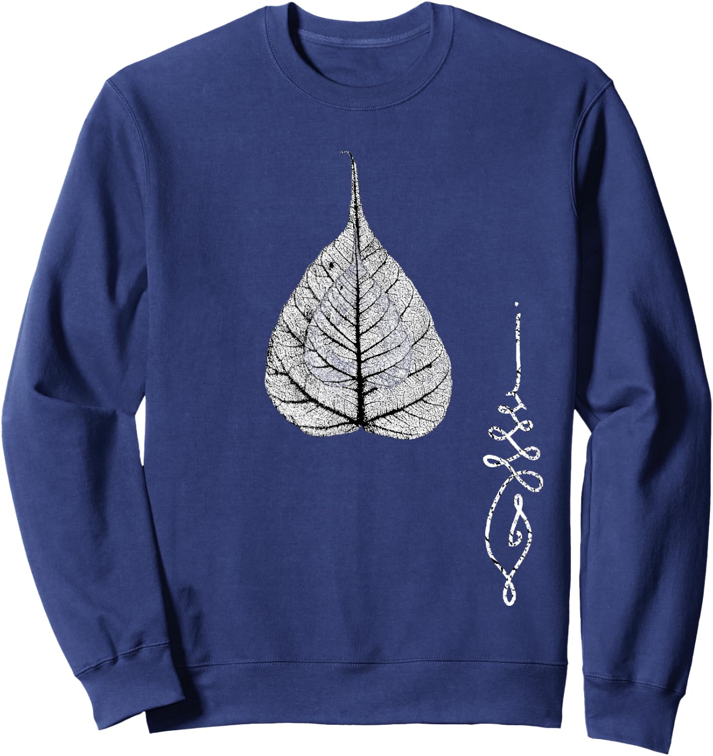 Buddha Bohemian Meditation Bodhi Leaf Unalome Sweatshirt - Sweatshirt | Navy