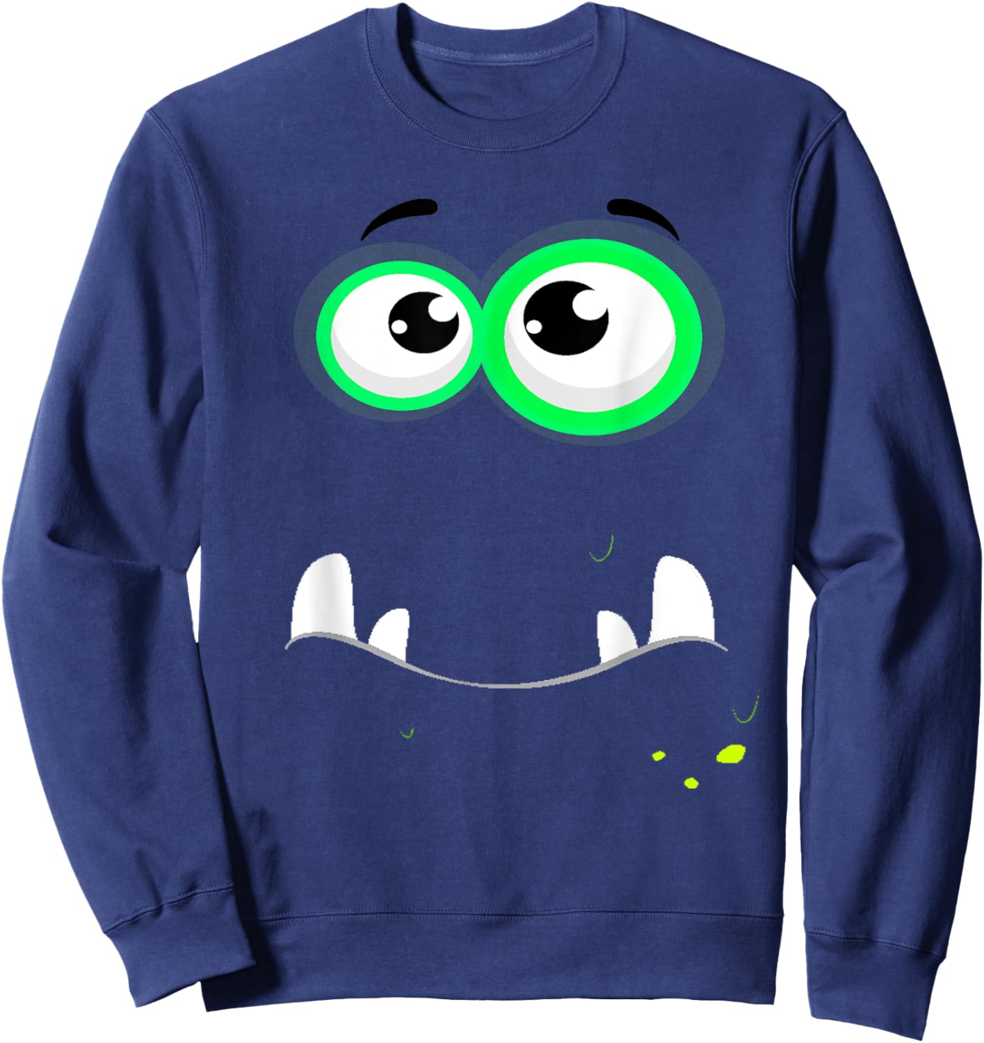 Funny Scary Monster Eyeball Face Easy Christma Costume Cute Sweatshirt - Sweatshirt | Navy