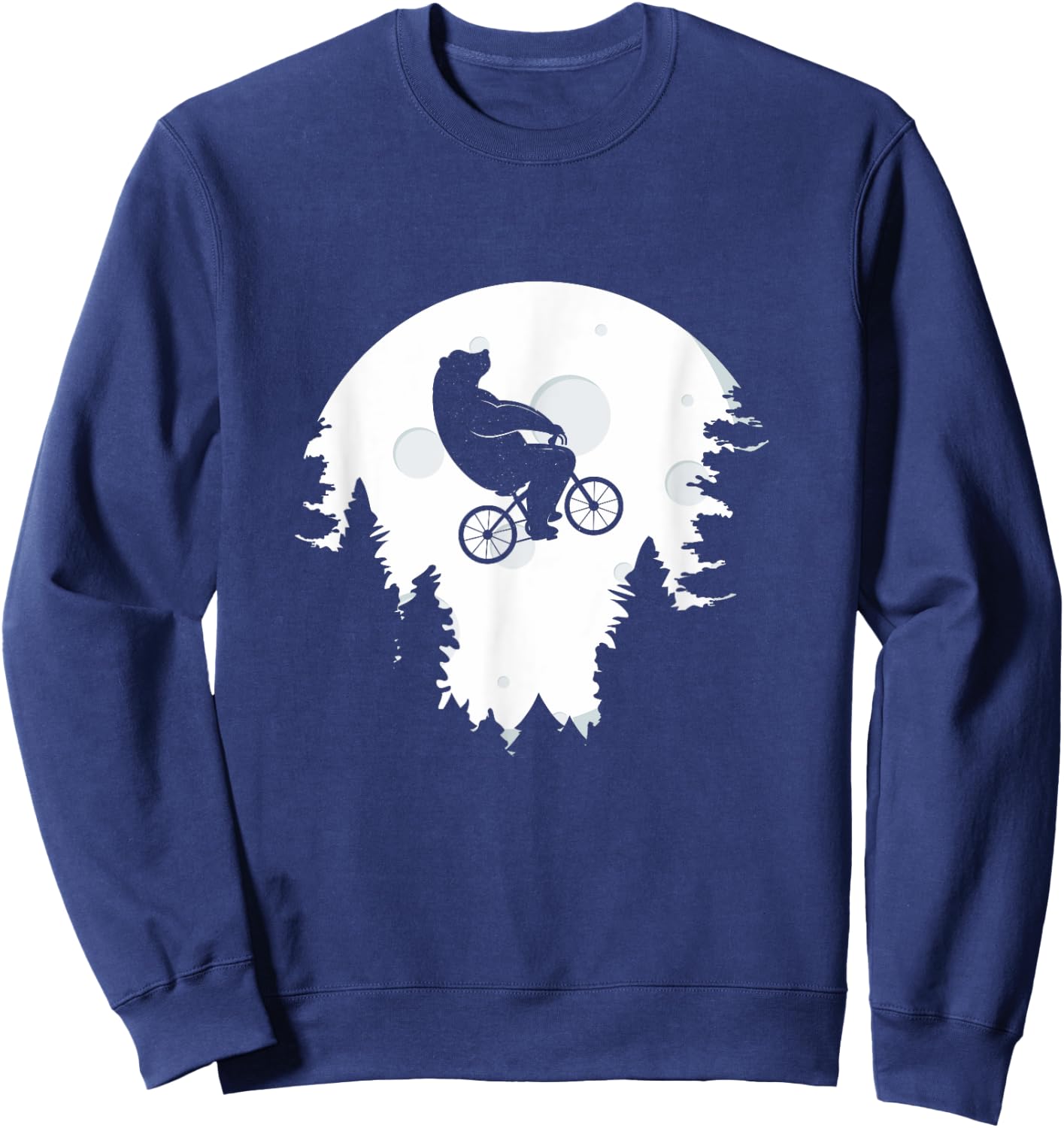 Funny Bear Cycling Mountain Bike Moon Bicycle Sweatshirt - Sweatshirt | Navy