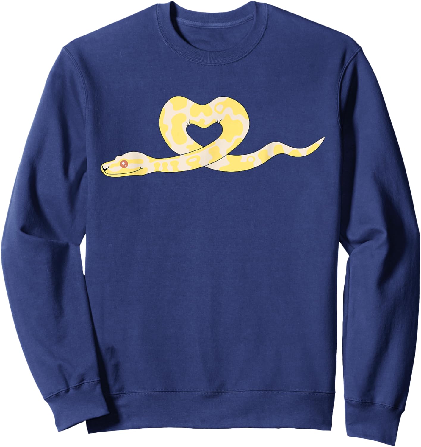Cute Albino Ball Python Heart Sweatshirt - Sweatshirt | Navy