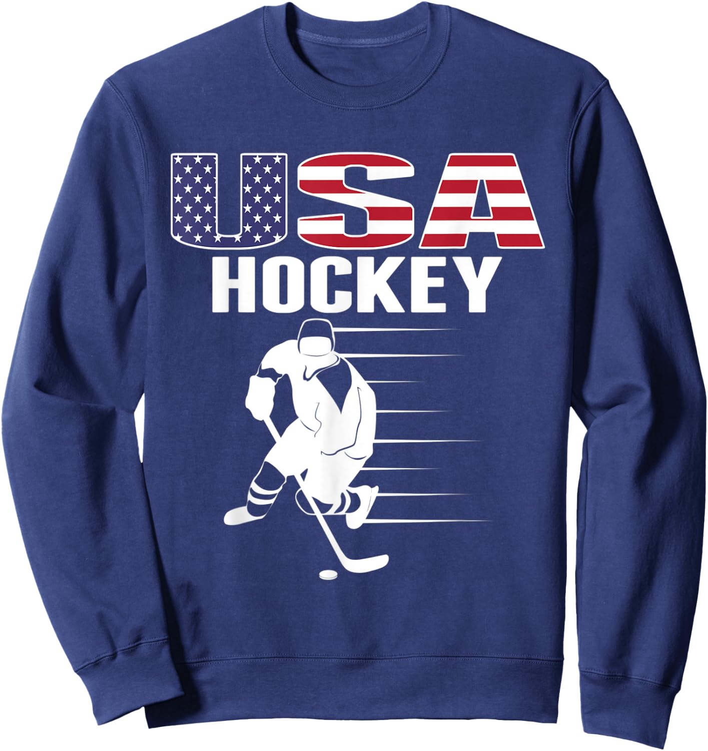 America Ice Hockey Fans Jersey USA Flag Support Hockey Team Sweatshirt - Sweatshirt | Navy