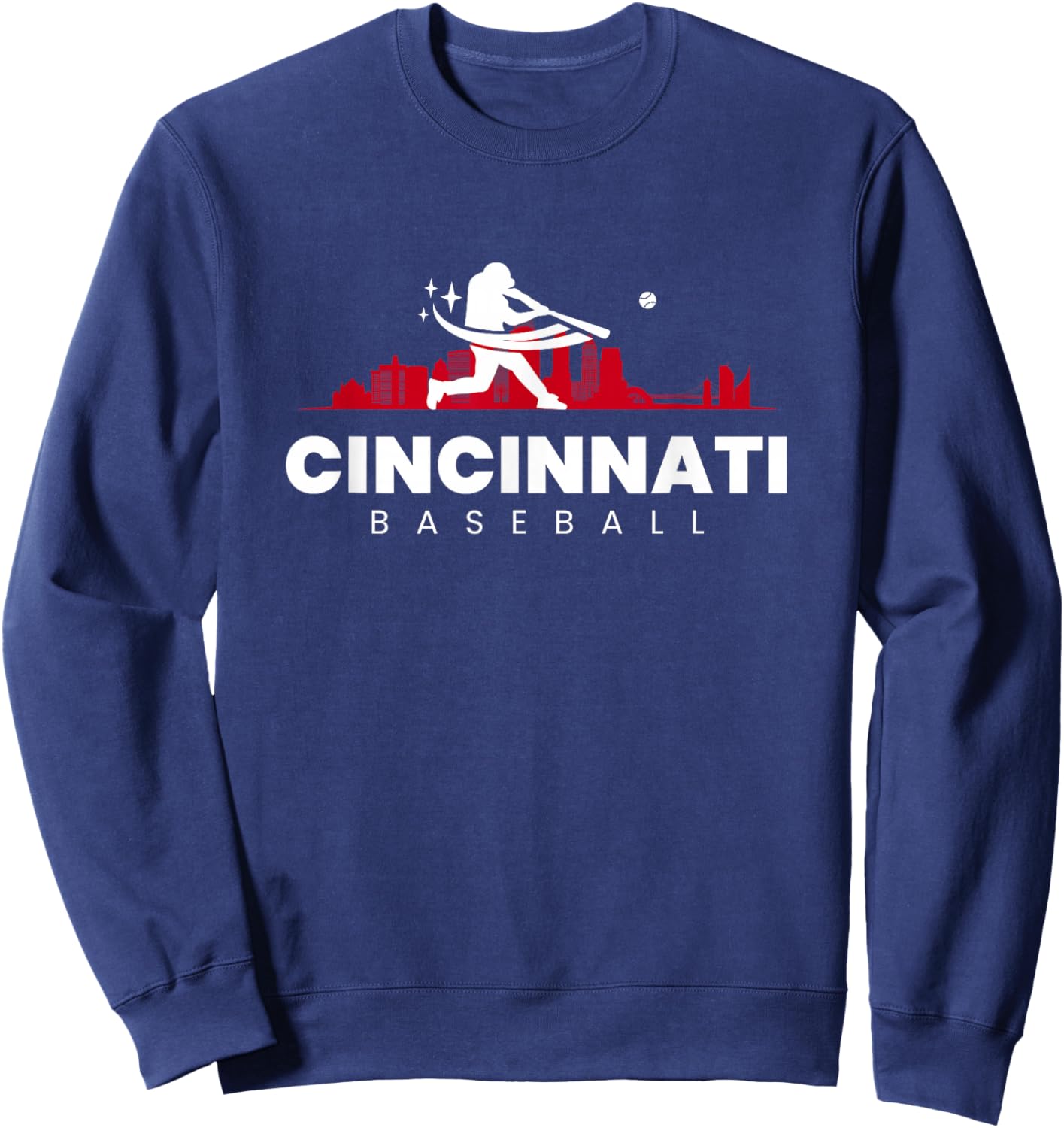 Cincinnati Baseball Vintage Minimalist Retro Baseball Lover Sweatshirt - Sweatshirt | Navy