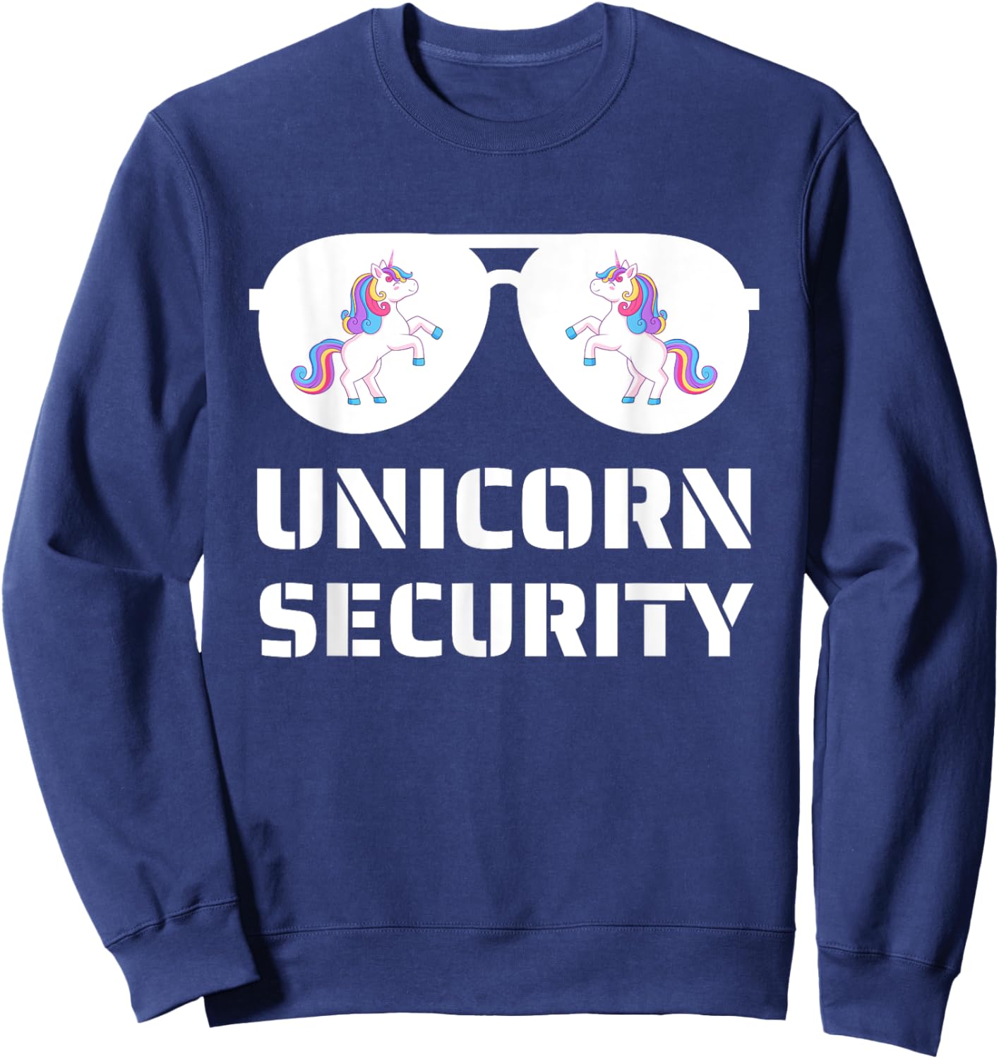 Halloween Dad Mom Daughter Adult Costume Unicorn Security Sweatshirt - Sweatshirt | Navy