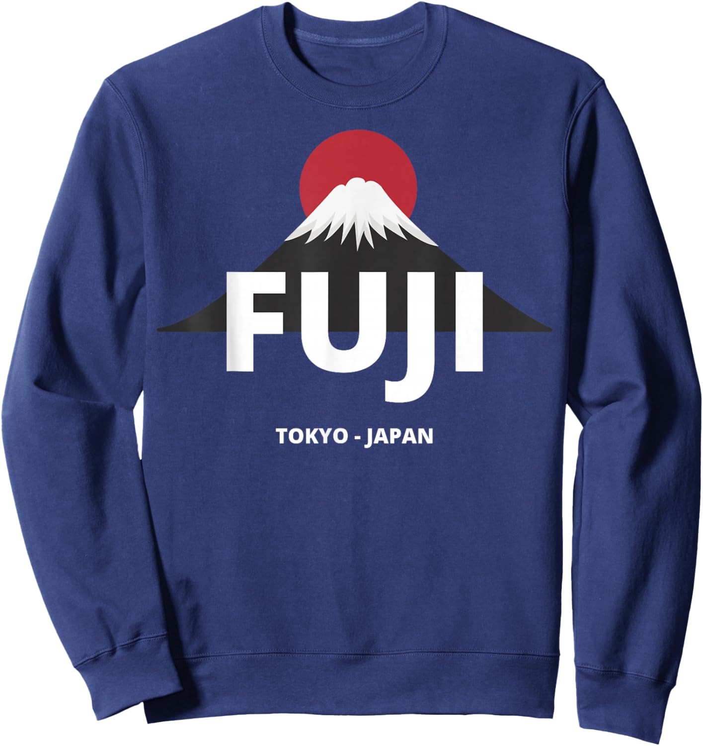 Retro Mount Fuji Japan Japanese Tradittional Graphic Sweatshirt - Sweatshirt | Navy