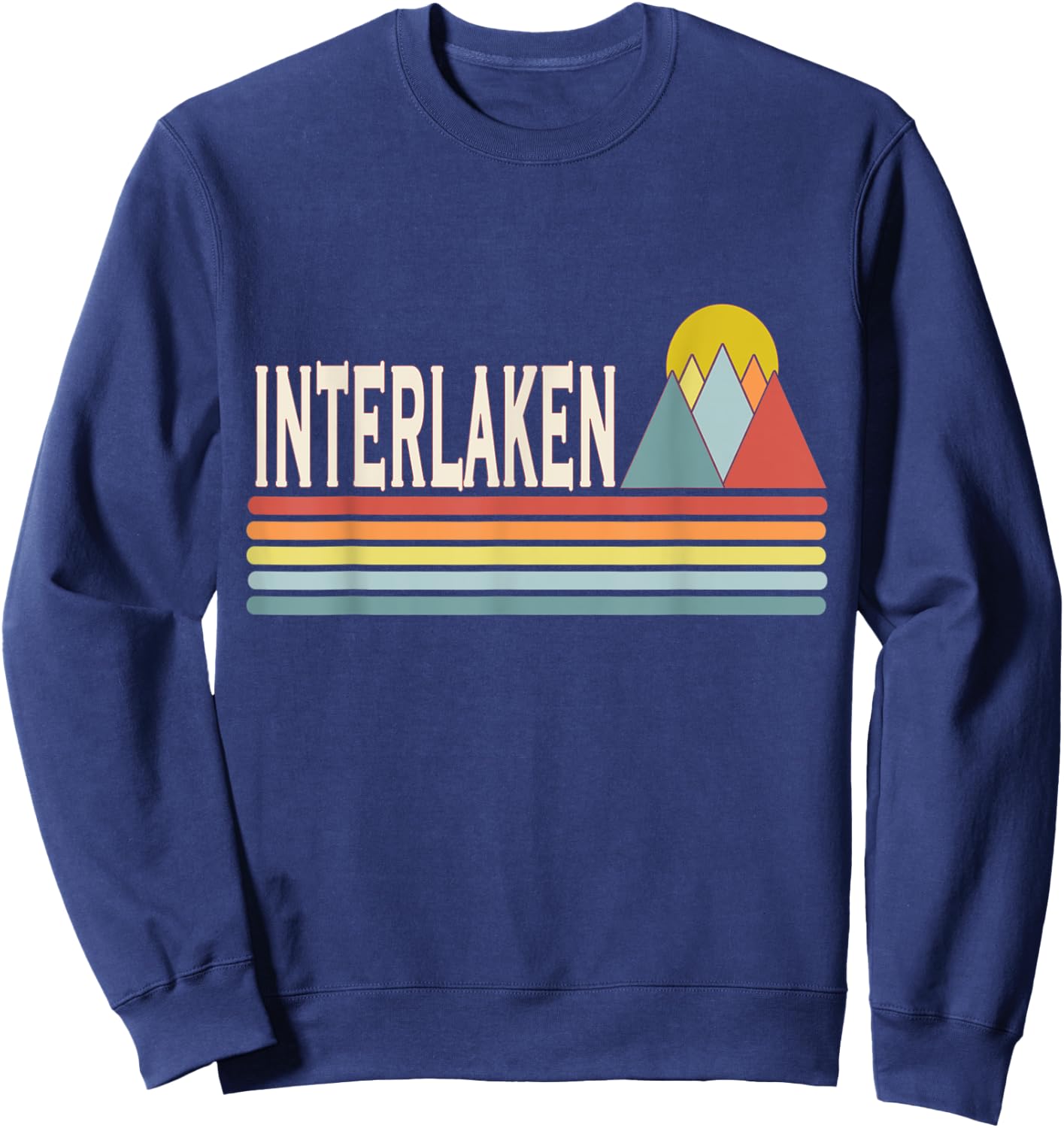 Retro style Interlaken Switzerland outdoors Sweatshirt - Sweatshirt | Navy