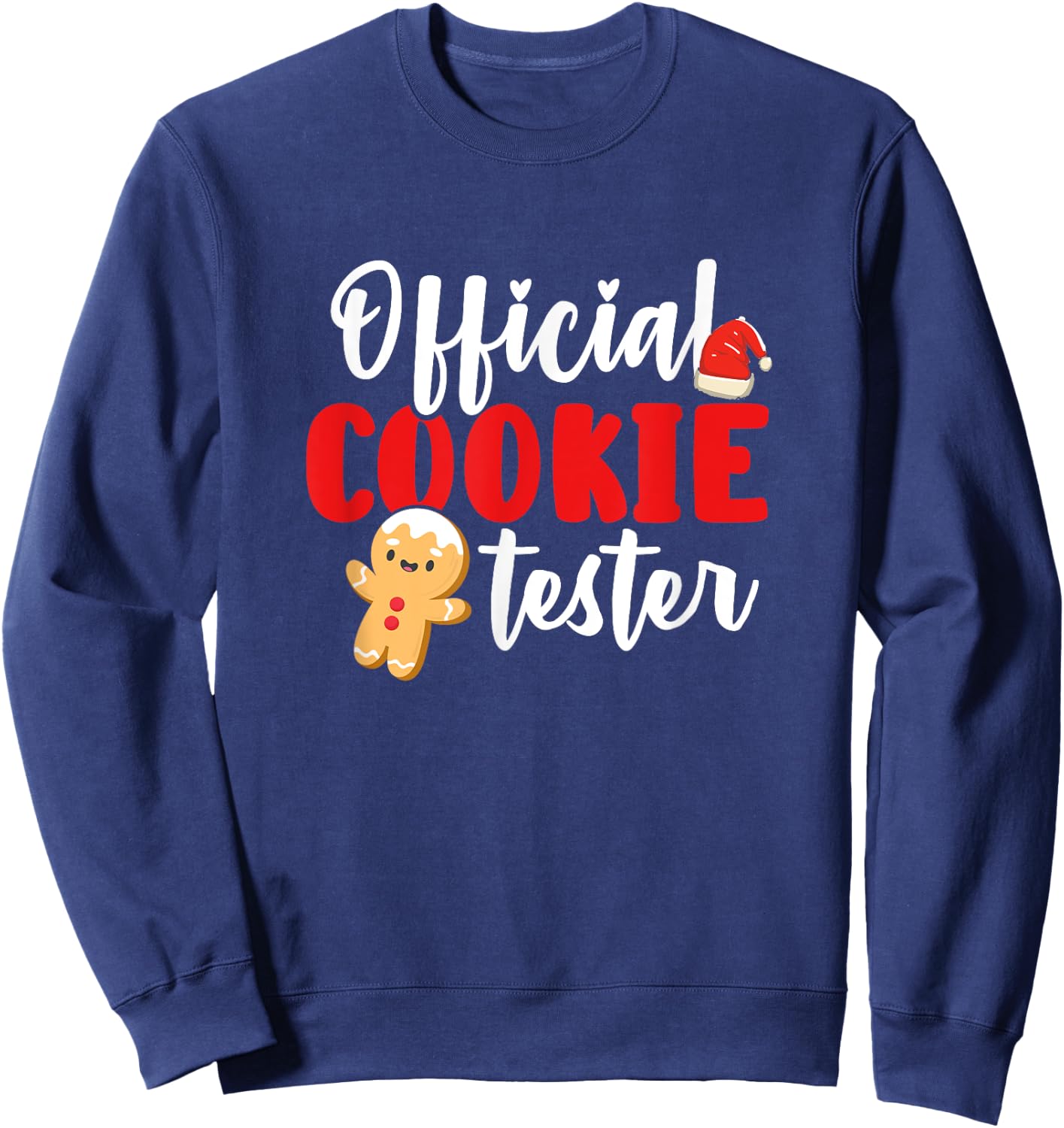 Official Cookie Tester Christmas Baking Crew Cute Baker Sweatshirt - Sweatshirt | Navy