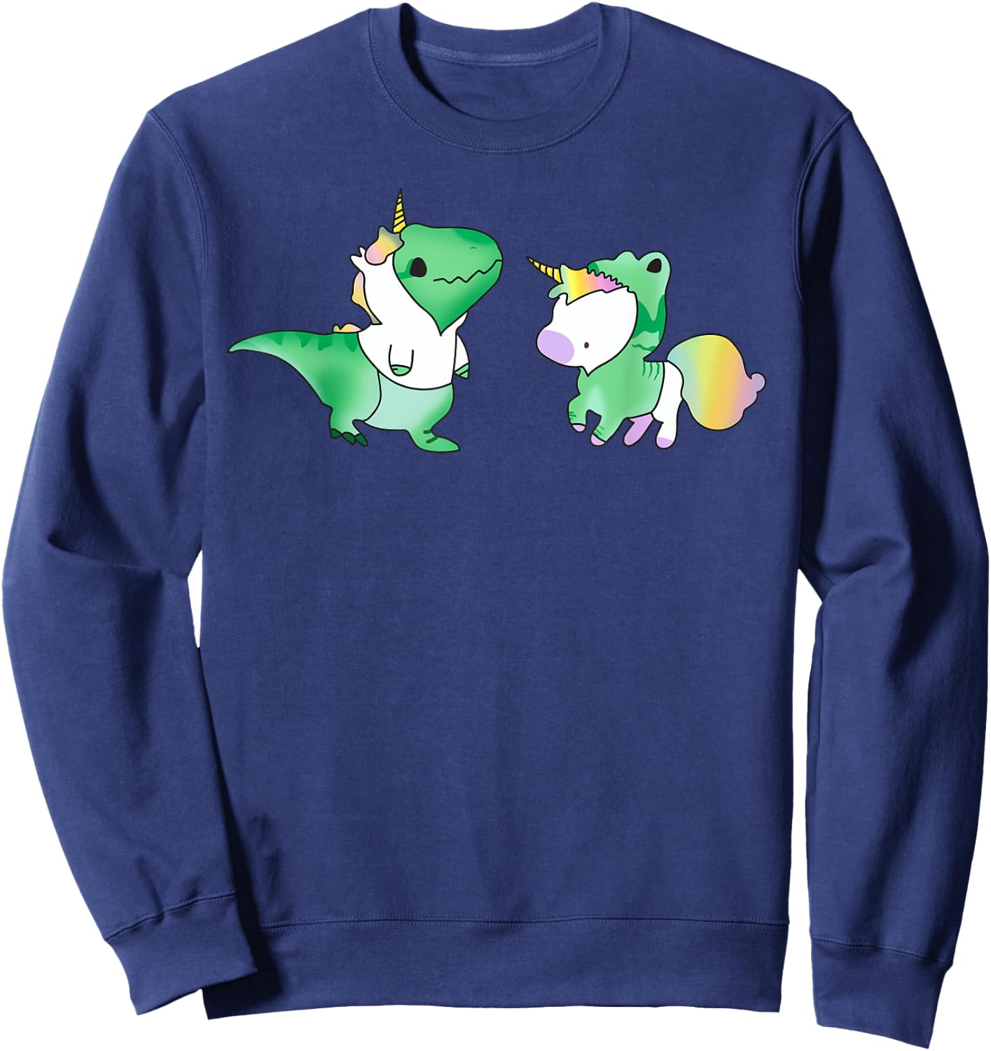 Unicornasaurus Rex - T Rex Dinosaur and Unicorn Sweatshirt - Sweatshirt | Navy