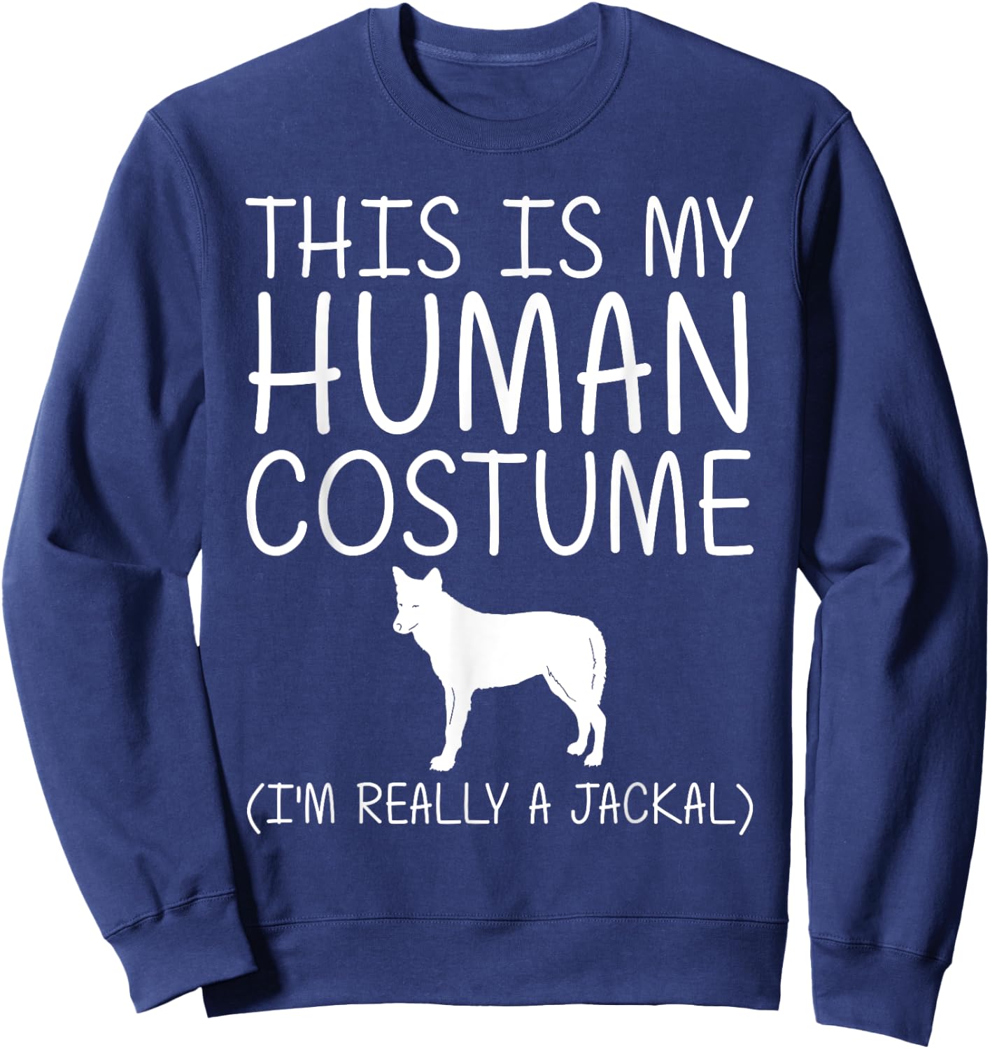 Jackal Easy Halloween Human Costume Coyote Wolf DIY Gift Sweatshirt - Sweatshirt | Navy