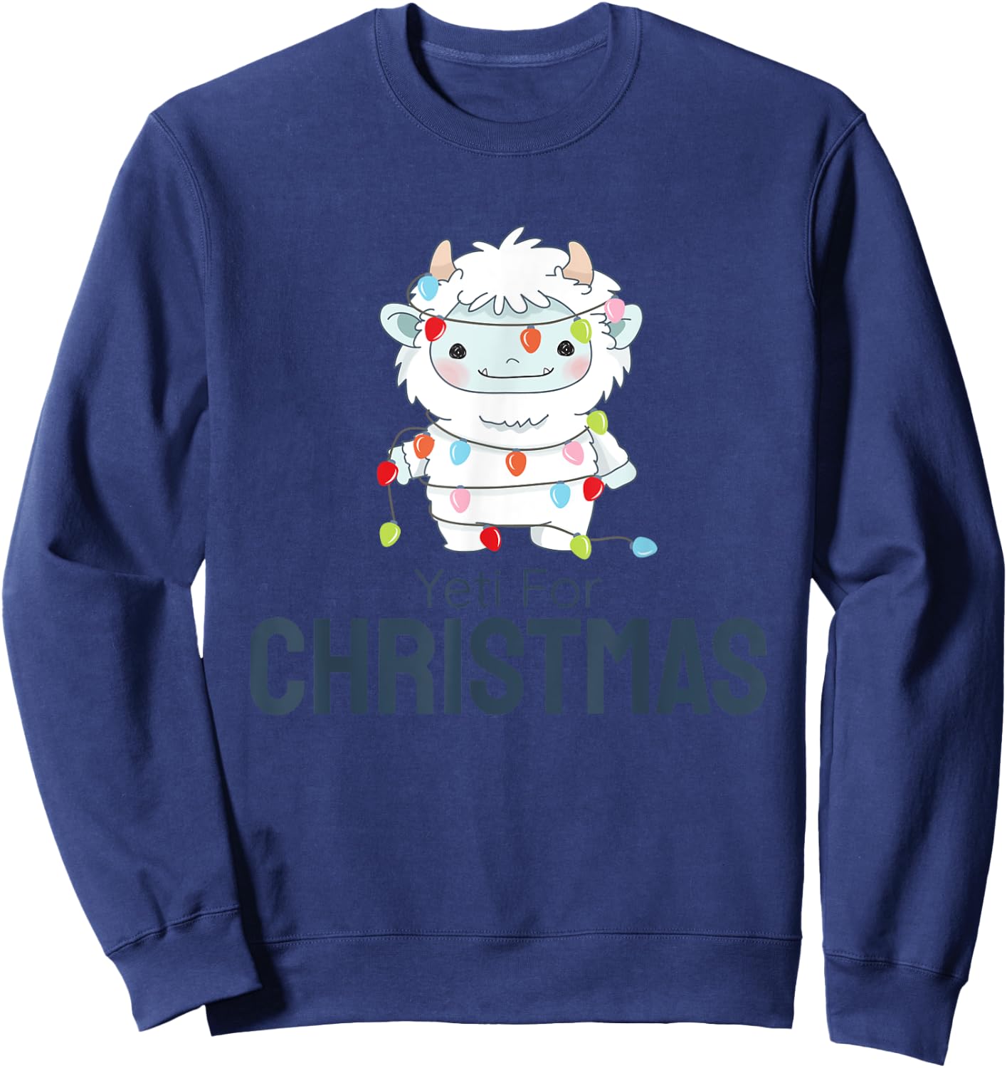 Yeti for Bed Christmas Abominable Snowman Pajama Sweatshirt - Sweatshirt | Navy
