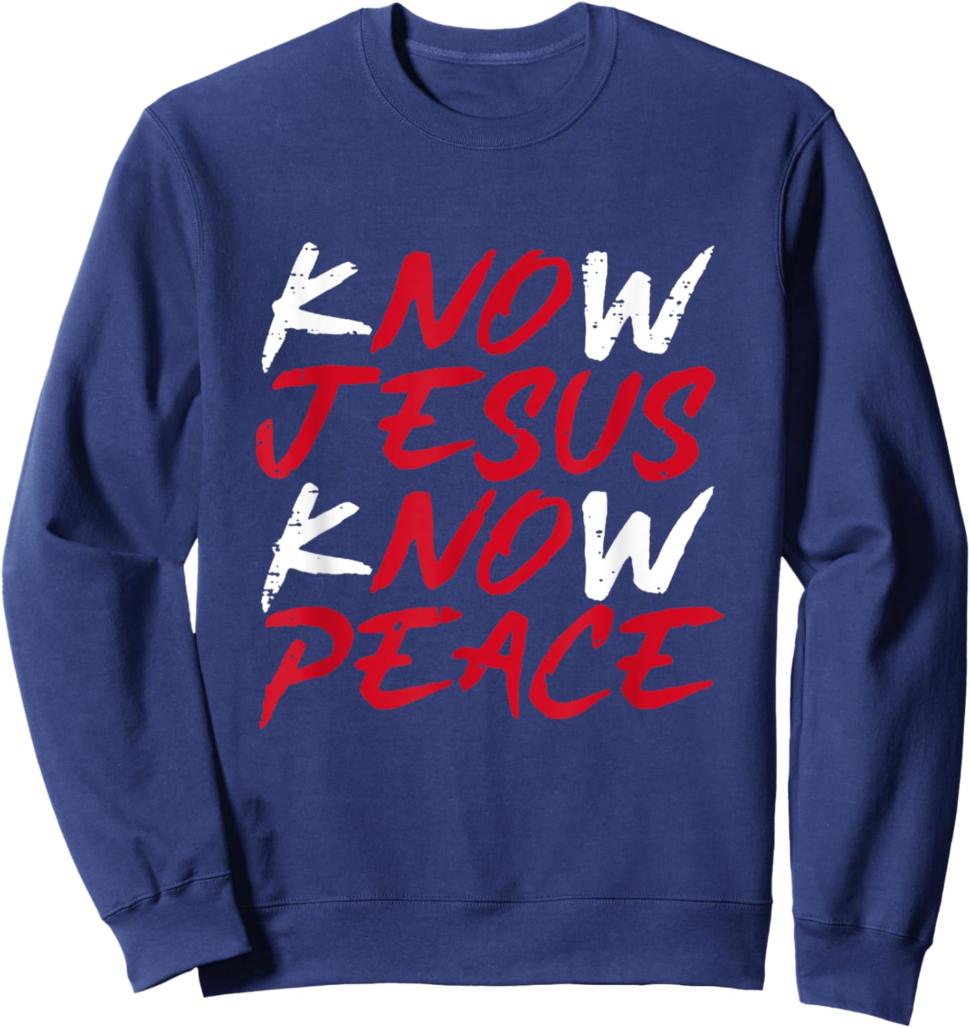 Know Jesus Know Peace Sweatshirt - Sweatshirt | Navy