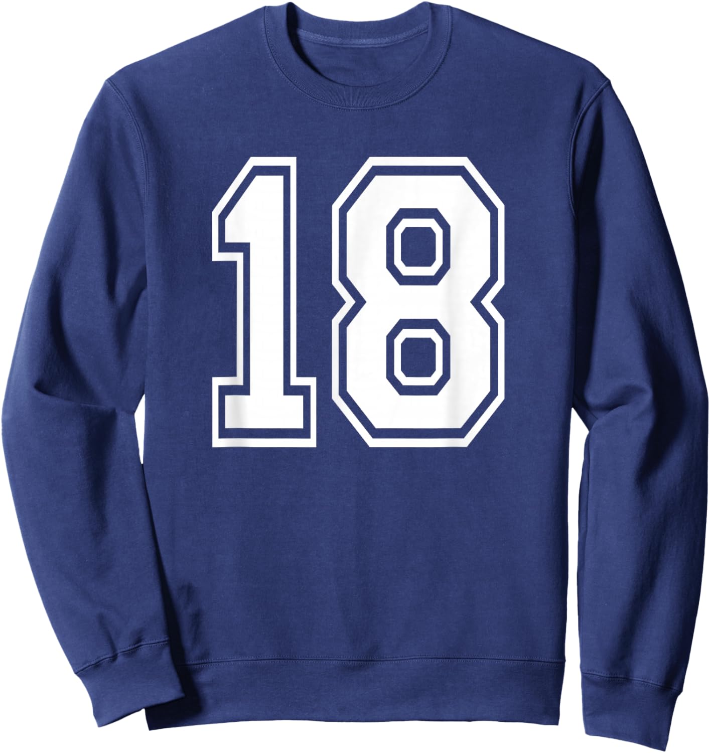 Number 18 18th Birthday Gift Player Team Numbered Jersey Sweatshirt - Sweatshirt | Navy
