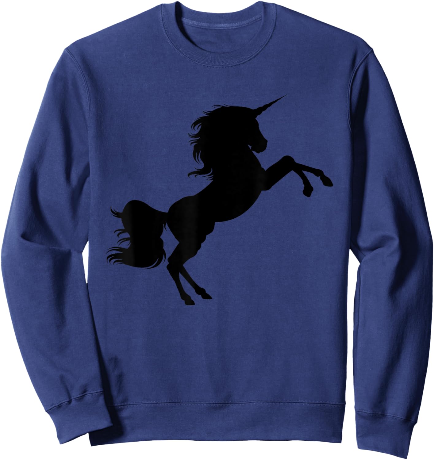 Unicorn Horse, Black Hidden Design Silhouette Sweatshirt - Sweatshirt | Navy